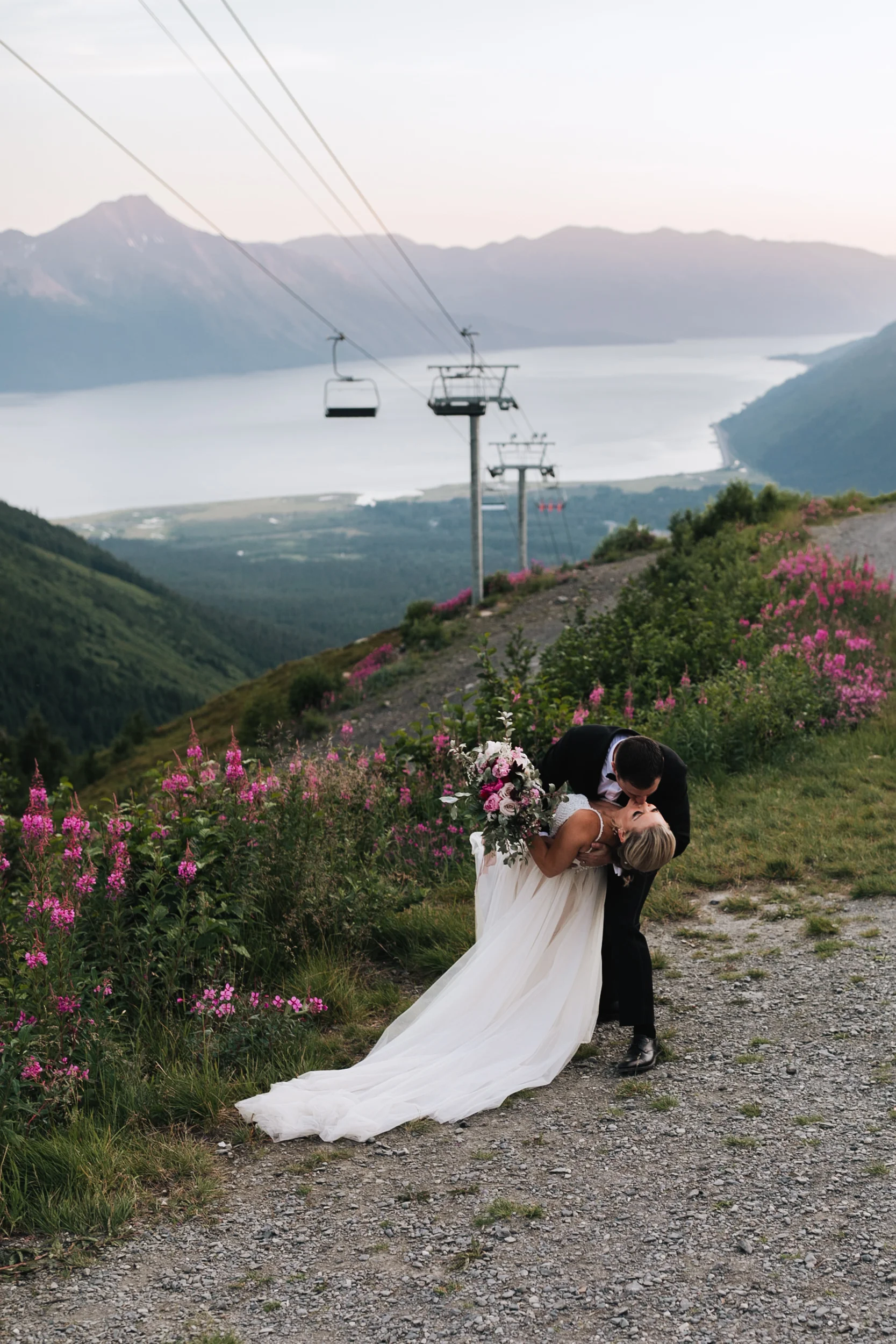 alaska destination wedding at alyeska resort in girdwood | mountain chic wedding style | the hearnes adventure elopement photography