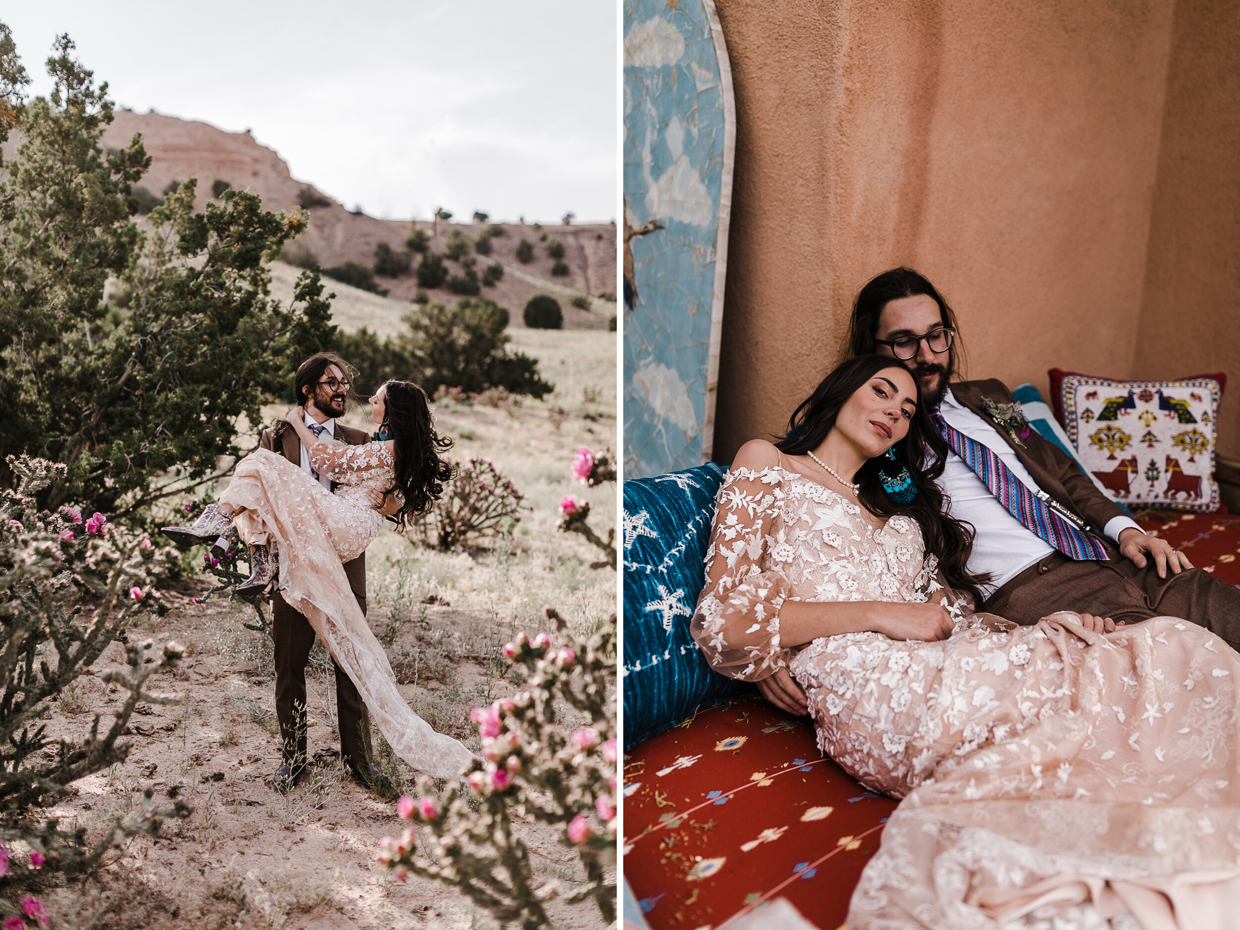 Rachel + Ryan’s Intimate Southwestern Wedding at Inn of the Five Graces in Santa Fe, New Mexico | Turquoise Bride | The Hearnes Adventure Photography