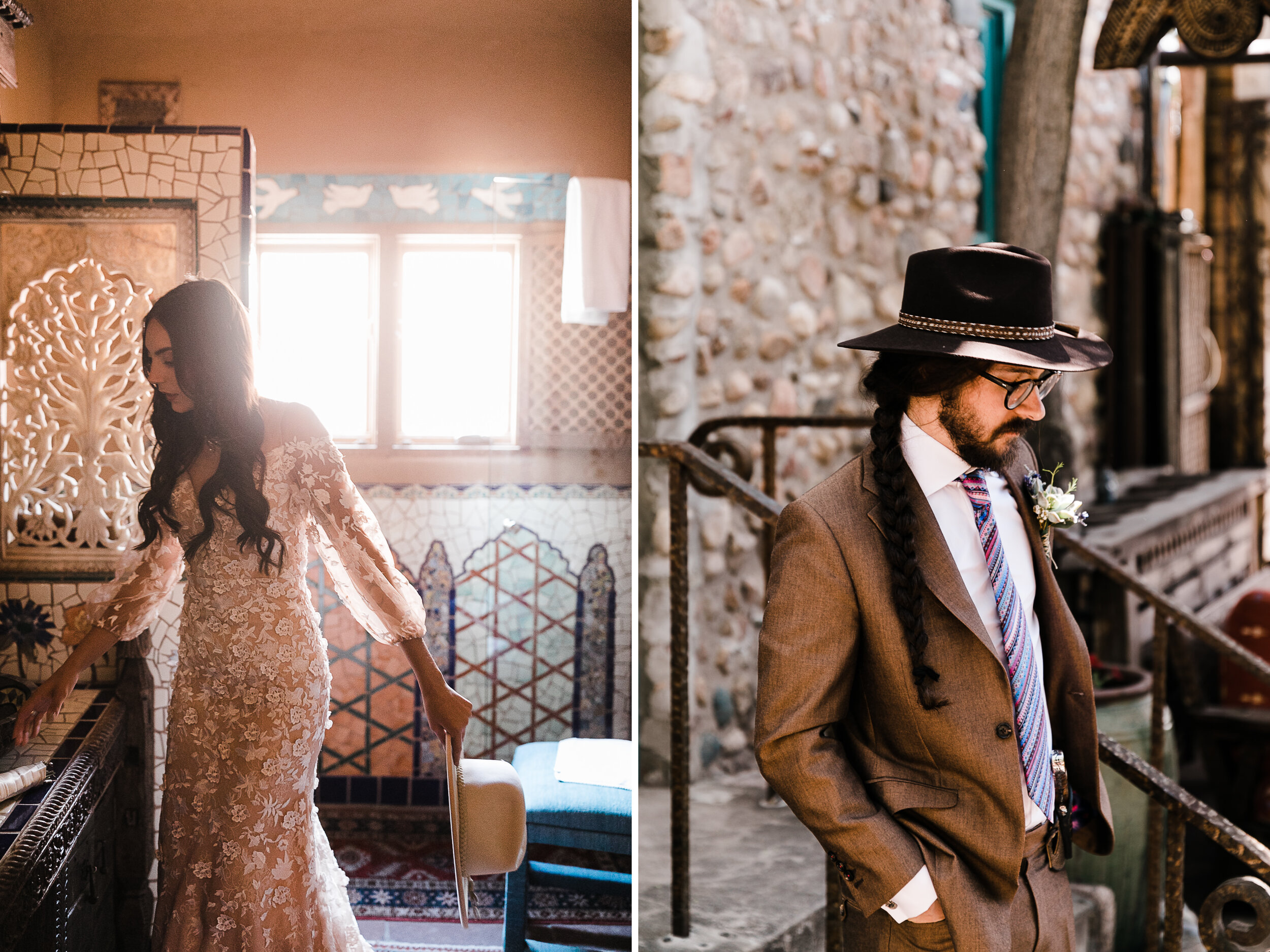 Rachel + Ryan’s Intimate Southwestern Wedding at Inn of the Five Graces in Santa Fe, New Mexico | Turquoise Bride | The Hearnes Adventure Photography