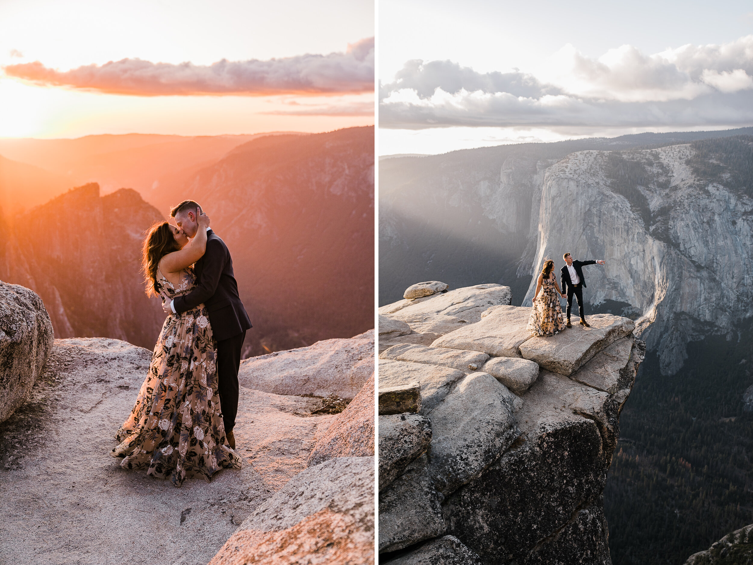 Glamorous Hiking Engagement Session at Taft Point in Yosemite National Park | The Hearnes Adventure Photography | Top Yosemite Photographers