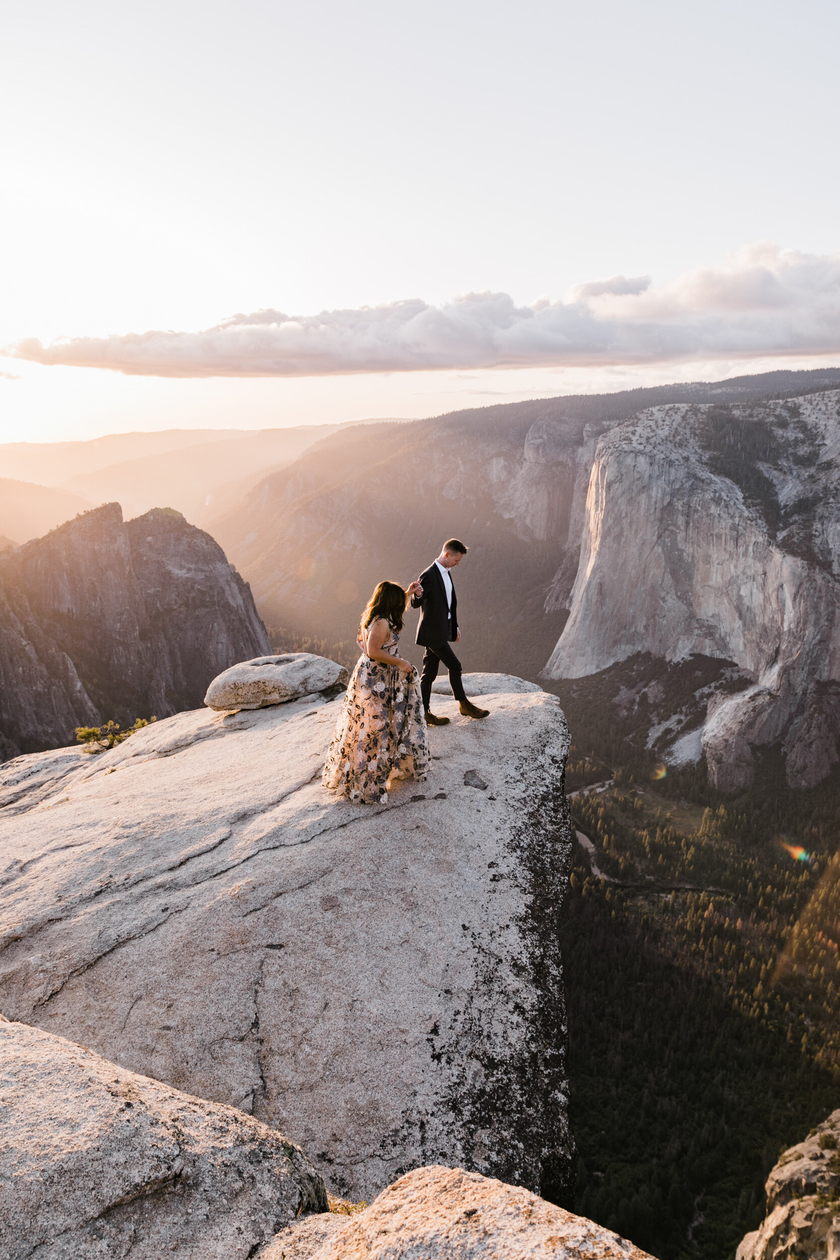 Hiking Engagement Session at Taft Point in Yosemite National Park | The Hearnes Adventure Photography