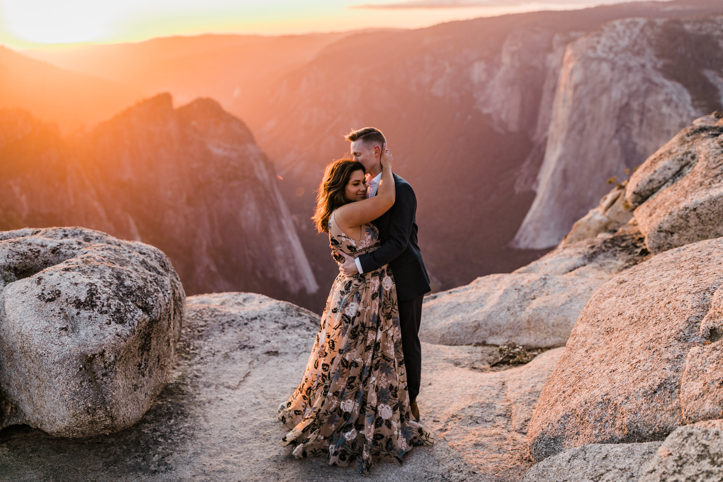 Hiking Engagement Session at Taft Point in Yosemite National Park | The Hearnes Adventure Photography