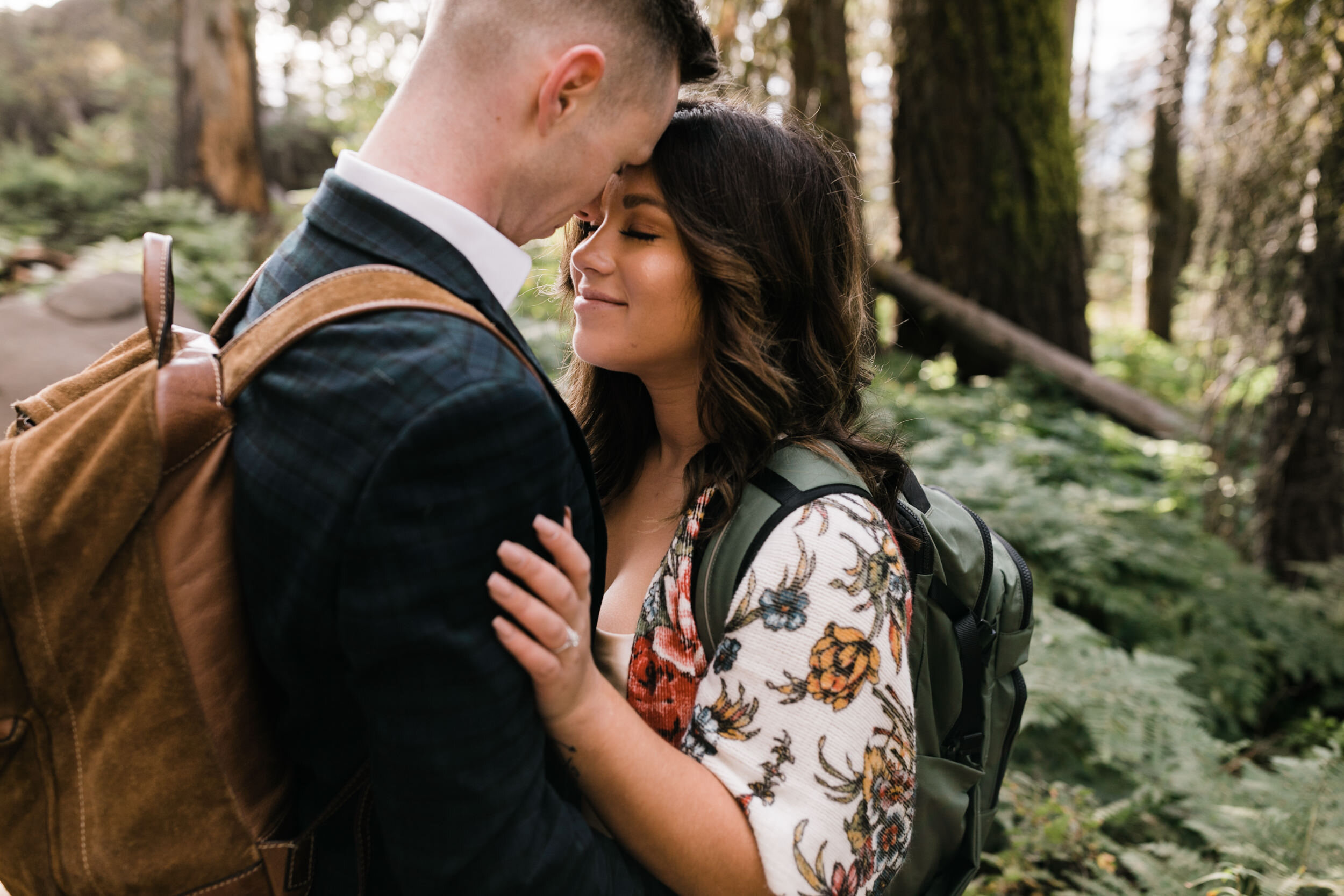Hiking Engagement Session at Taft Point in Yosemite National Park | The Hearnes Adventure Photography