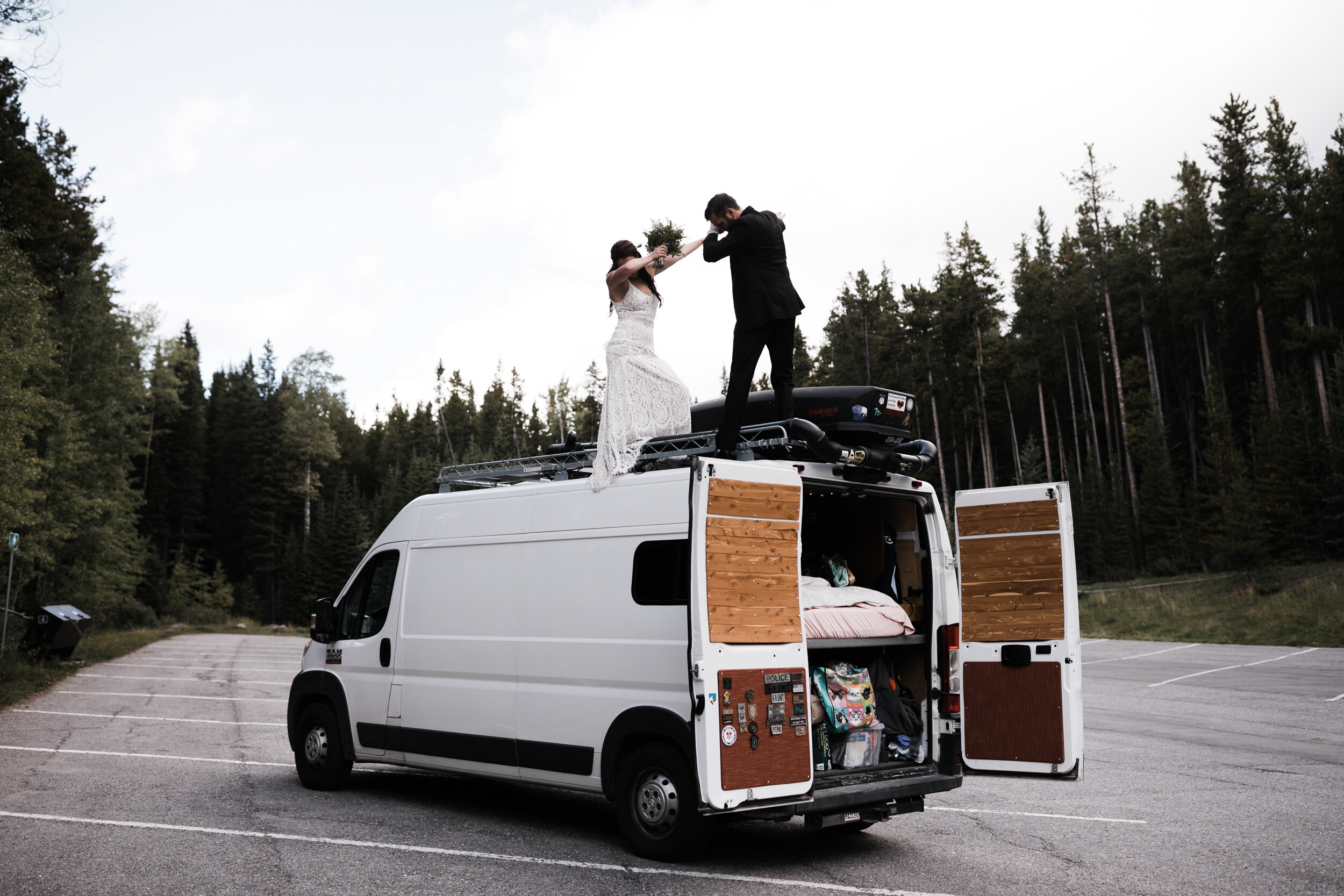 Wedding Ceremony at Lake Minnewanka in Banff National Park | The Hearnes Adventure Wedding Photography