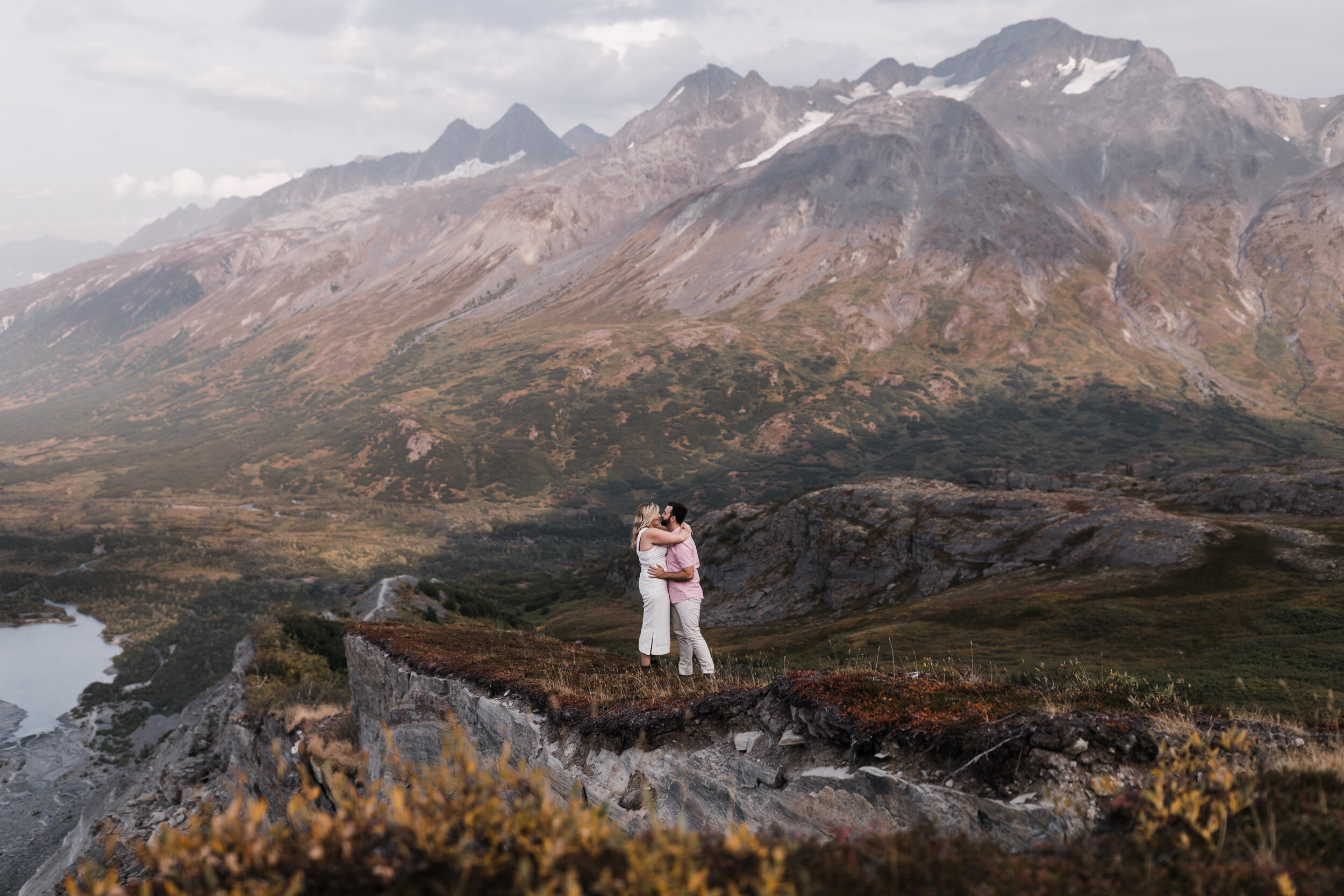 Engagement Session in Alaska | August Fall Colors on a Glacier Hike | The Hearnes Adventure Wedding Photography