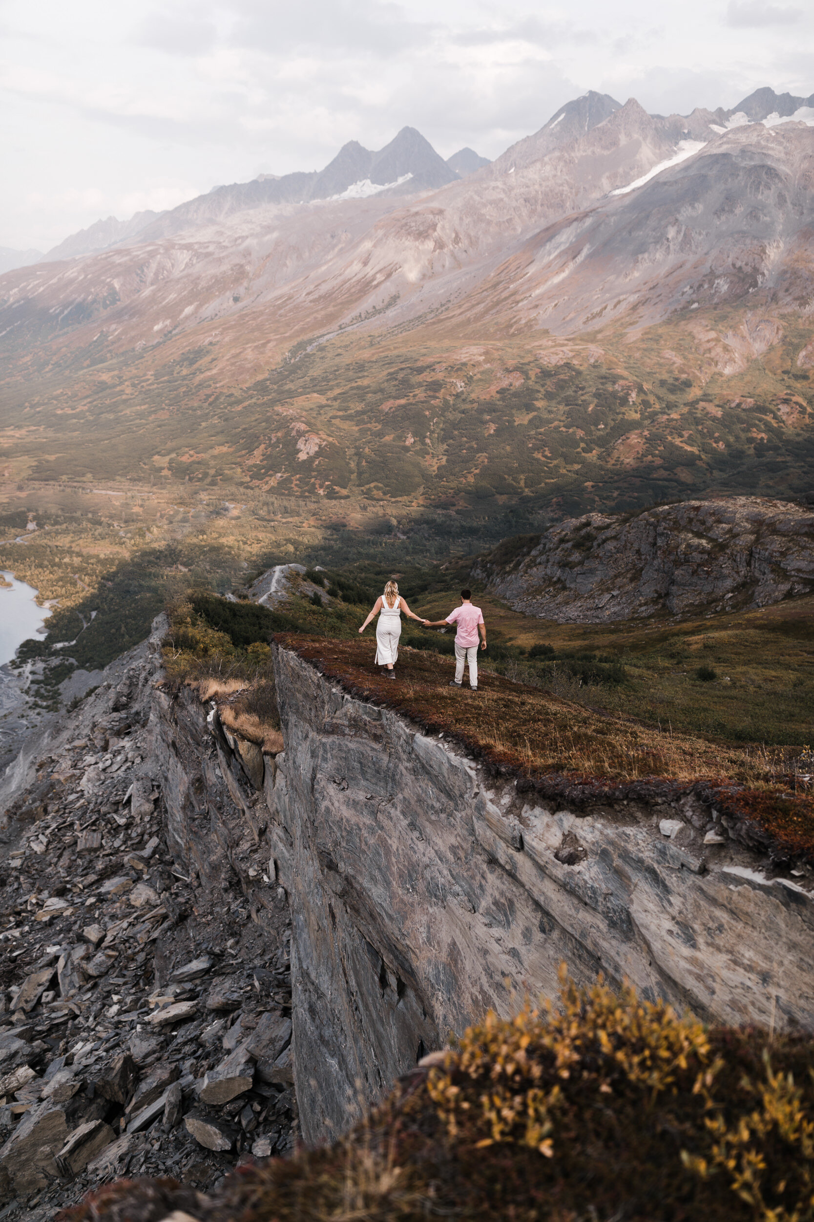 Engagement Session in Alaska | August Fall Colors on a Glacier Hike | The Hearnes Adventure Wedding Photography