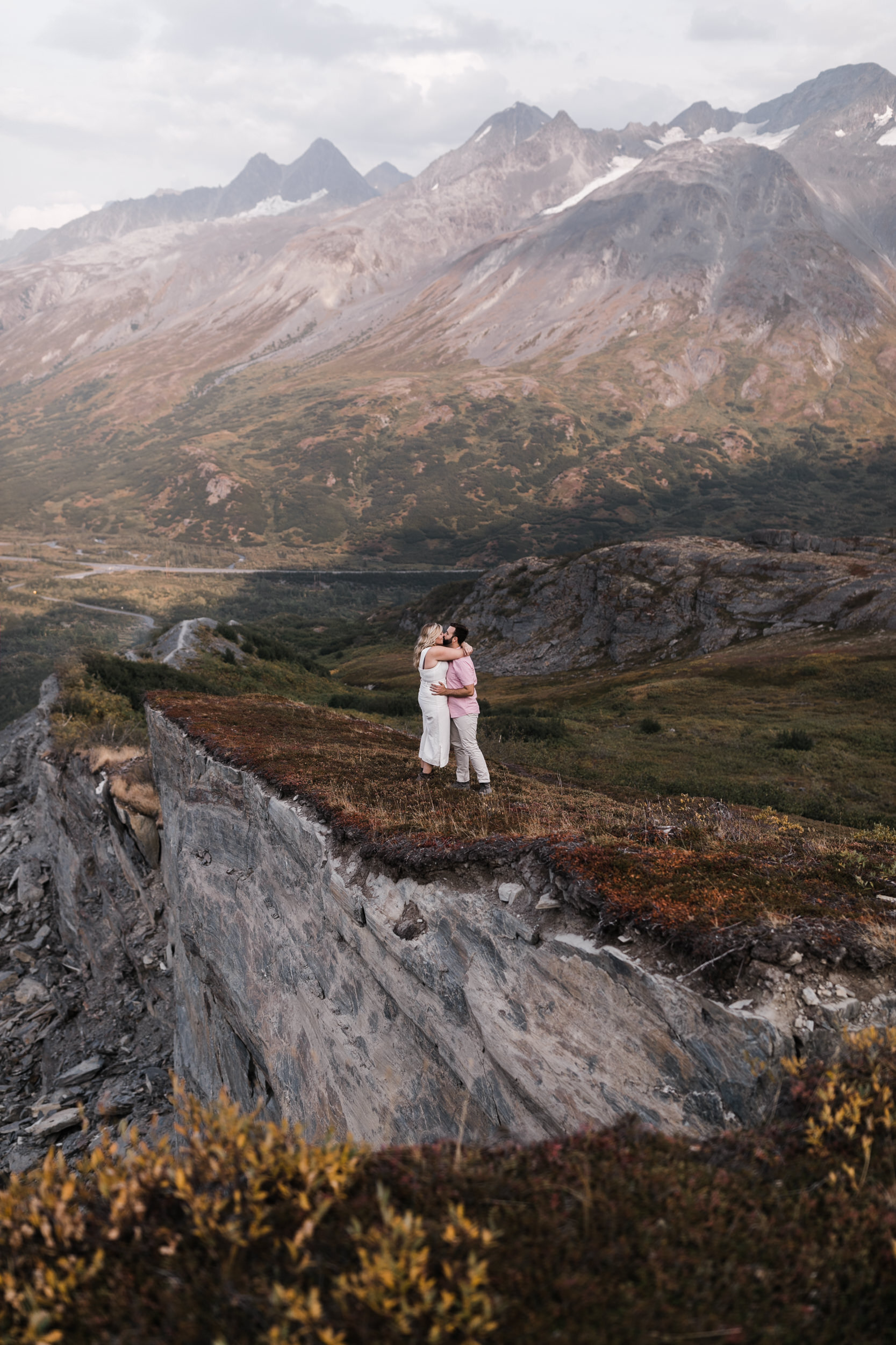 Engagement Session in Alaska | August Fall Colors on a Glacier Hike | The Hearnes Adventure Wedding Photography