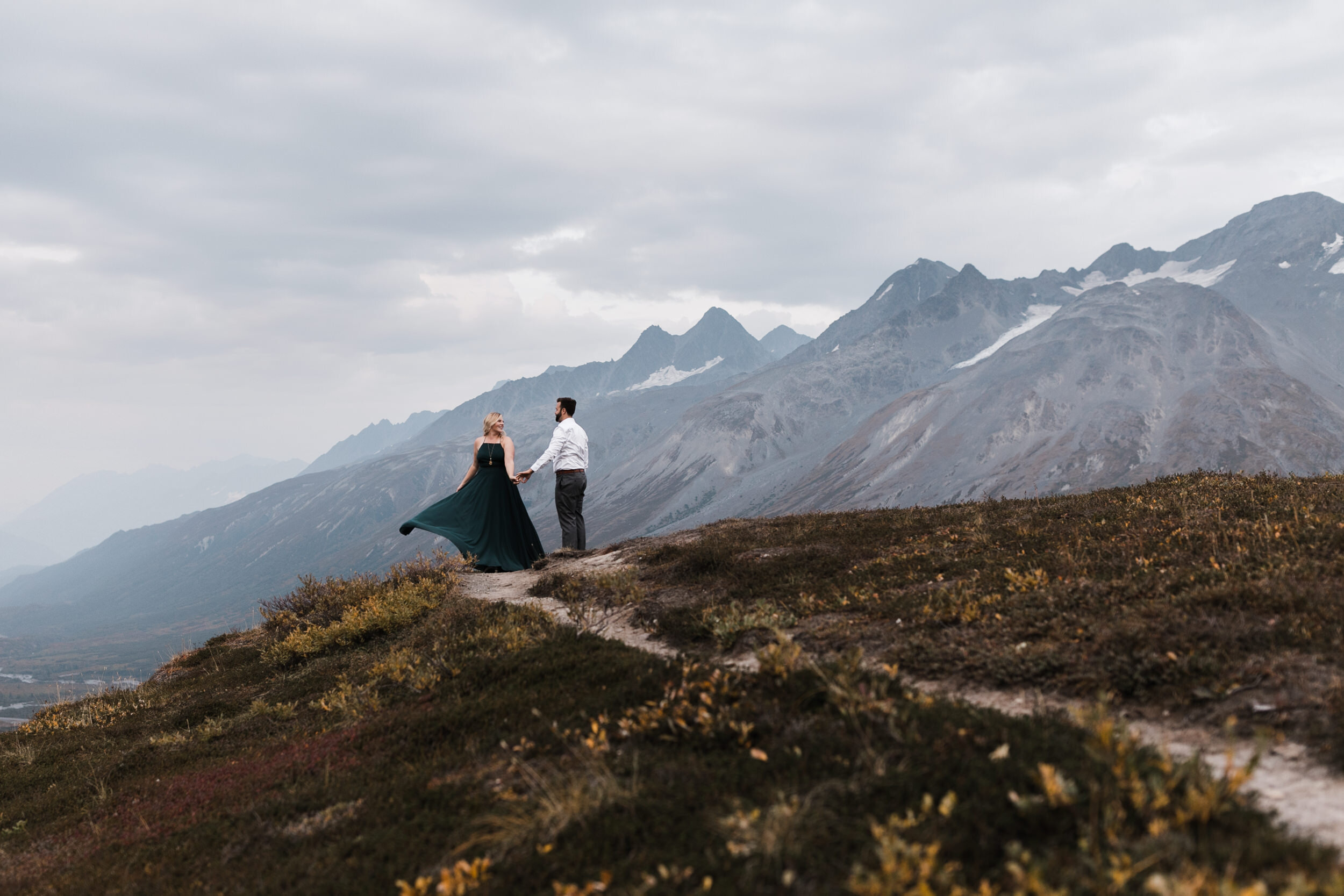 Engagement Session in Alaska | August Fall Colors on a Glacier Hike | The Hearnes Adventure Wedding Photography