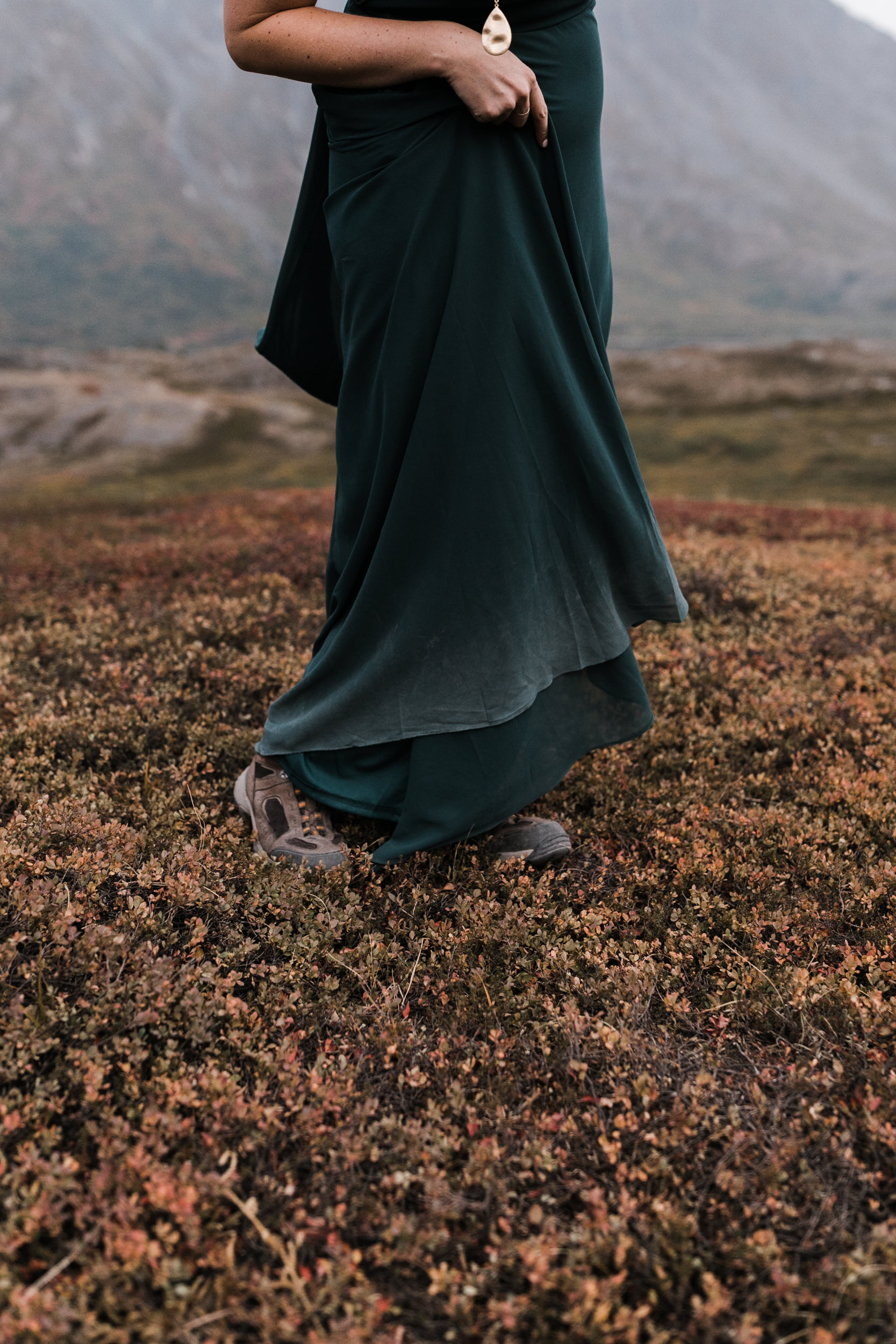 Engagement Session in Alaska | August Fall Colors on a Glacier Hike | The Hearnes Adventure Wedding Photography