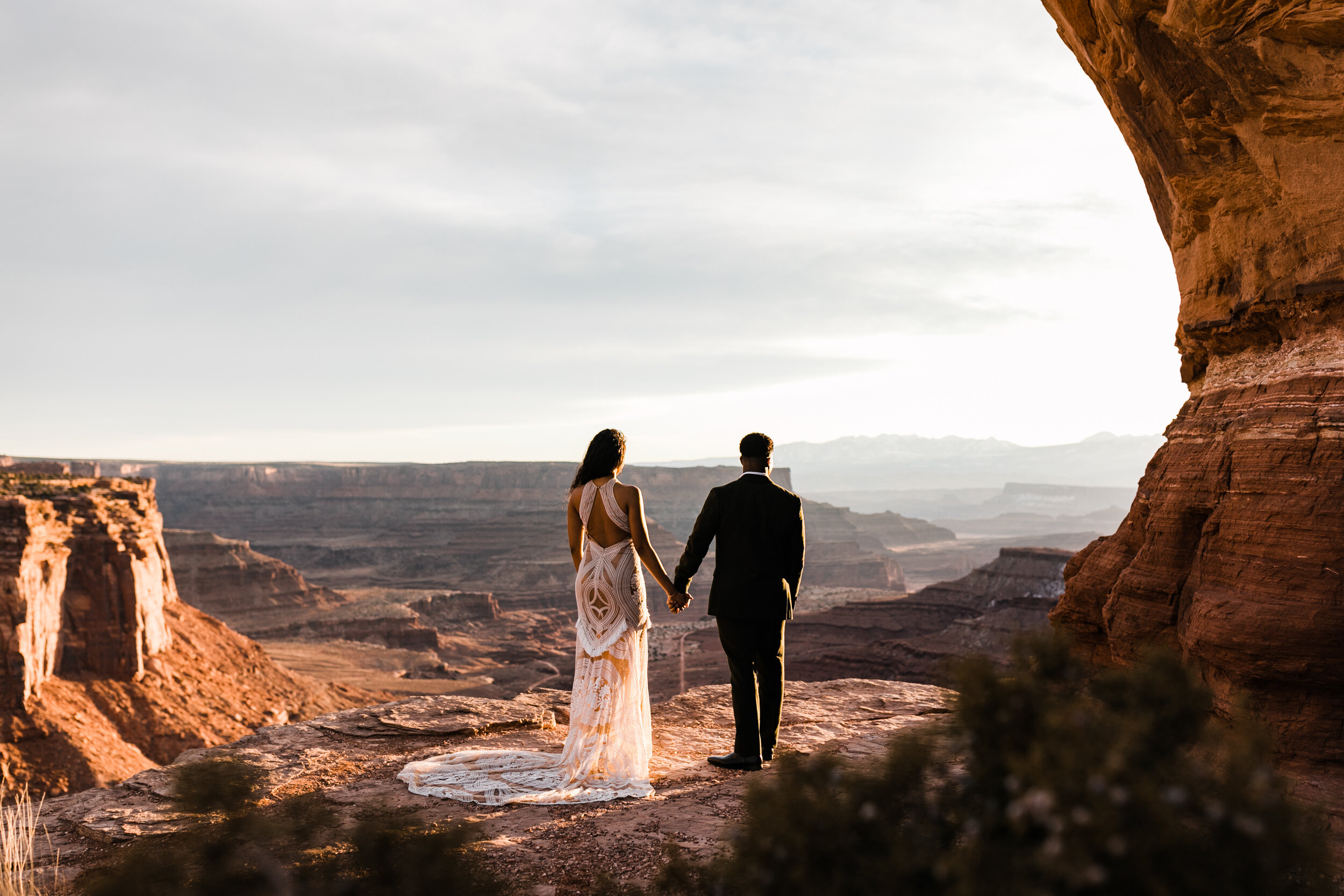 Canyonlands National Park Wedding Proposal at Sunrise by Moab Elopement Photographers The Hearnes