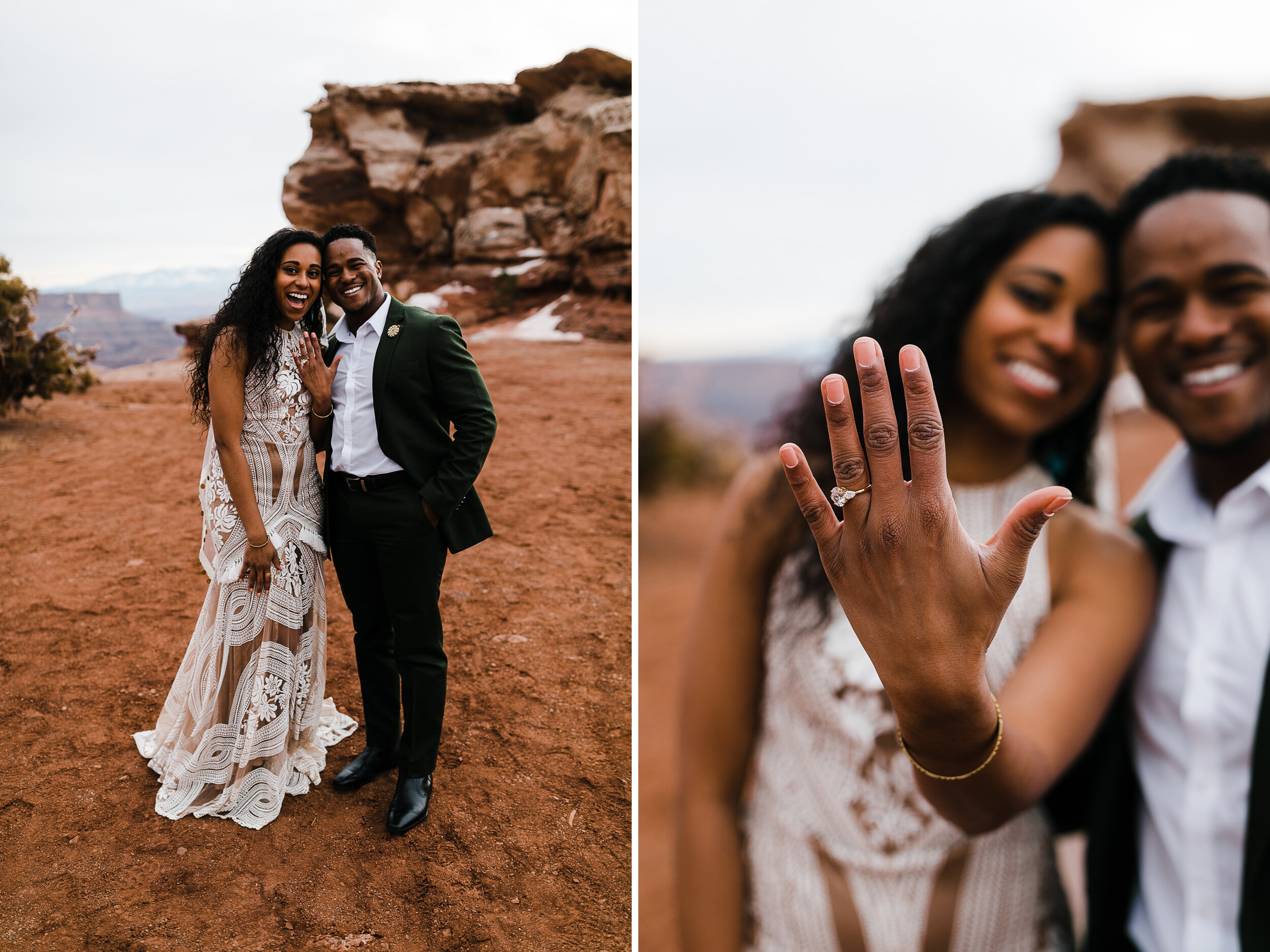 Moab Elopement Photographer | The Hearnes | Rue de Seine East Gown | Boho Western Desert Wedding Inspiration