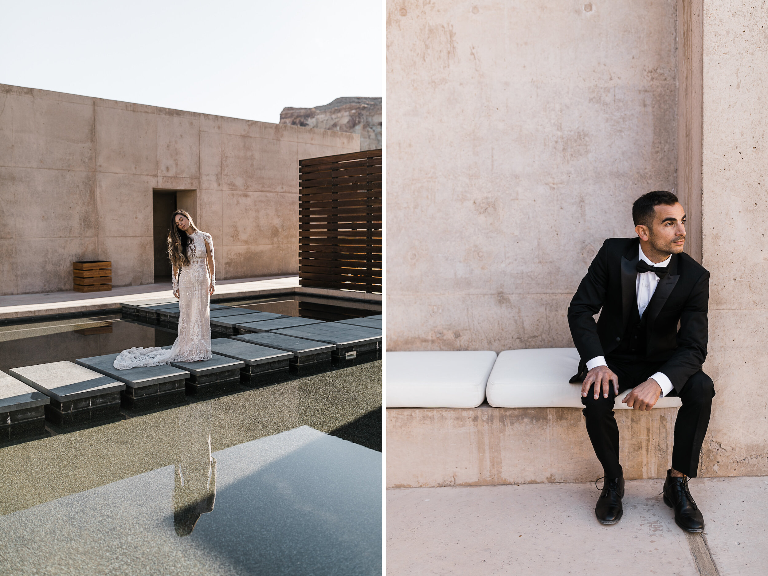 Amangiri Destination Wedding | Luxury Aman Adventure Elopement in the Utah Desert | Galia Lahav Bride | The Hearnes Adventure Photography