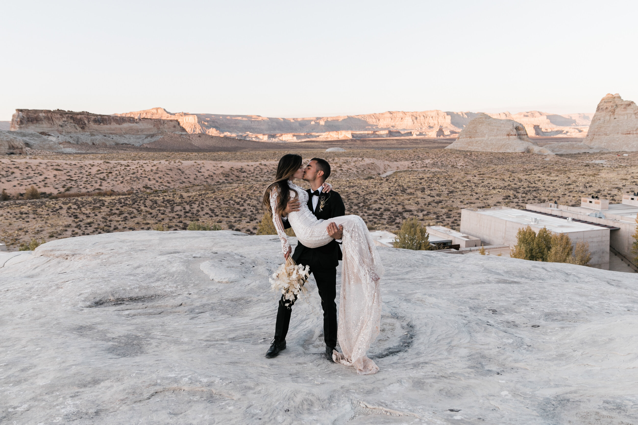 Amangiri Destination Wedding | Luxury Aman Adventure Elopement in the Utah Desert | Galia Lahav Bride | The Hearnes Adventure Photography