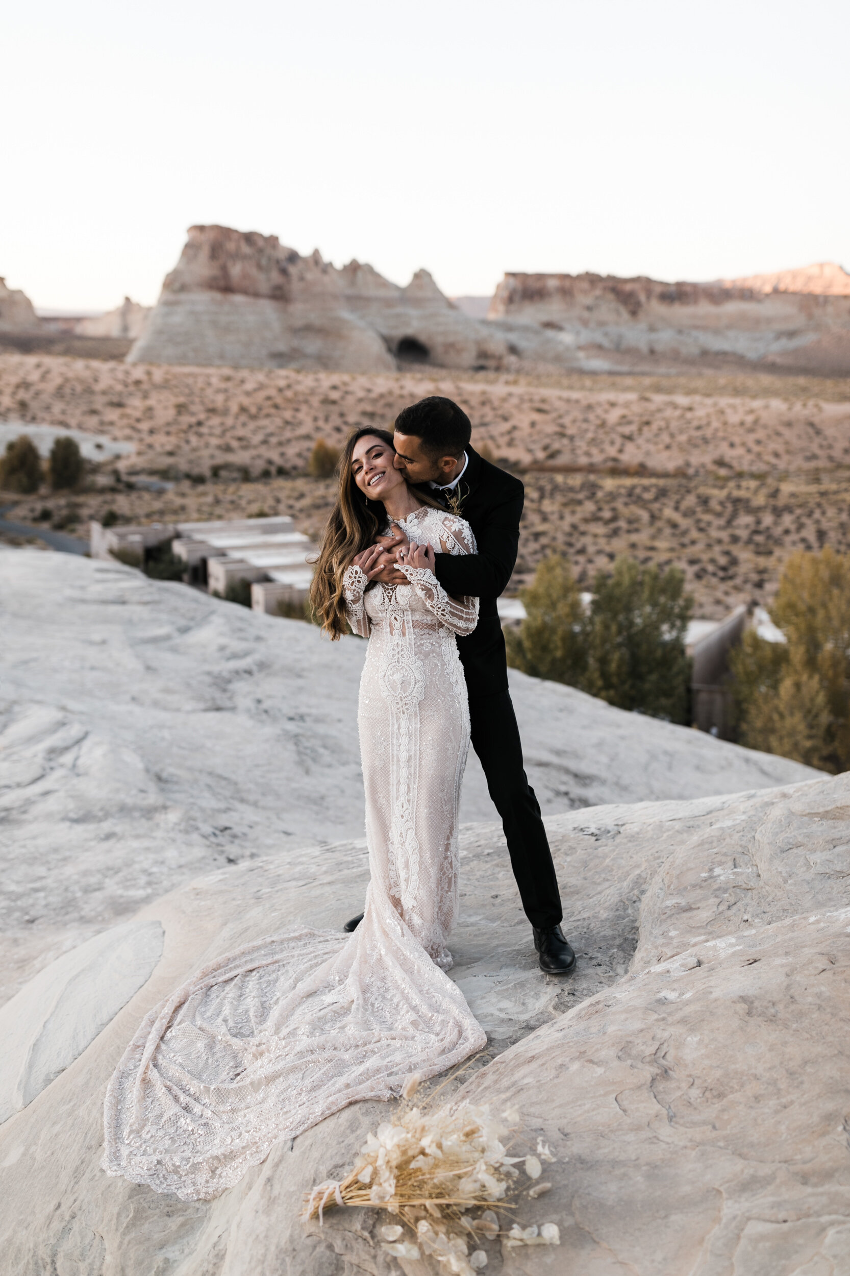 Amangiri Destination Wedding | Luxury Aman Adventure Elopement in the Utah Desert | Galia Lahav Bride | The Hearnes Adventure Photography