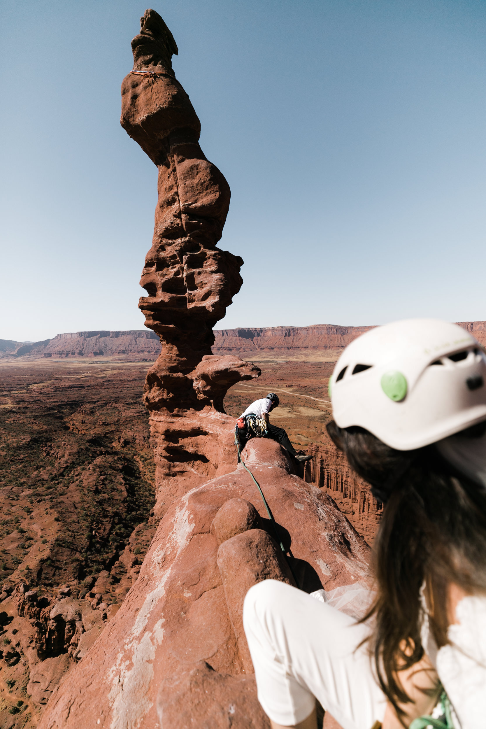 Rock Climbing wedding in Moab, Utah | Desert tower elopement | The Hearnes Adventure Photography