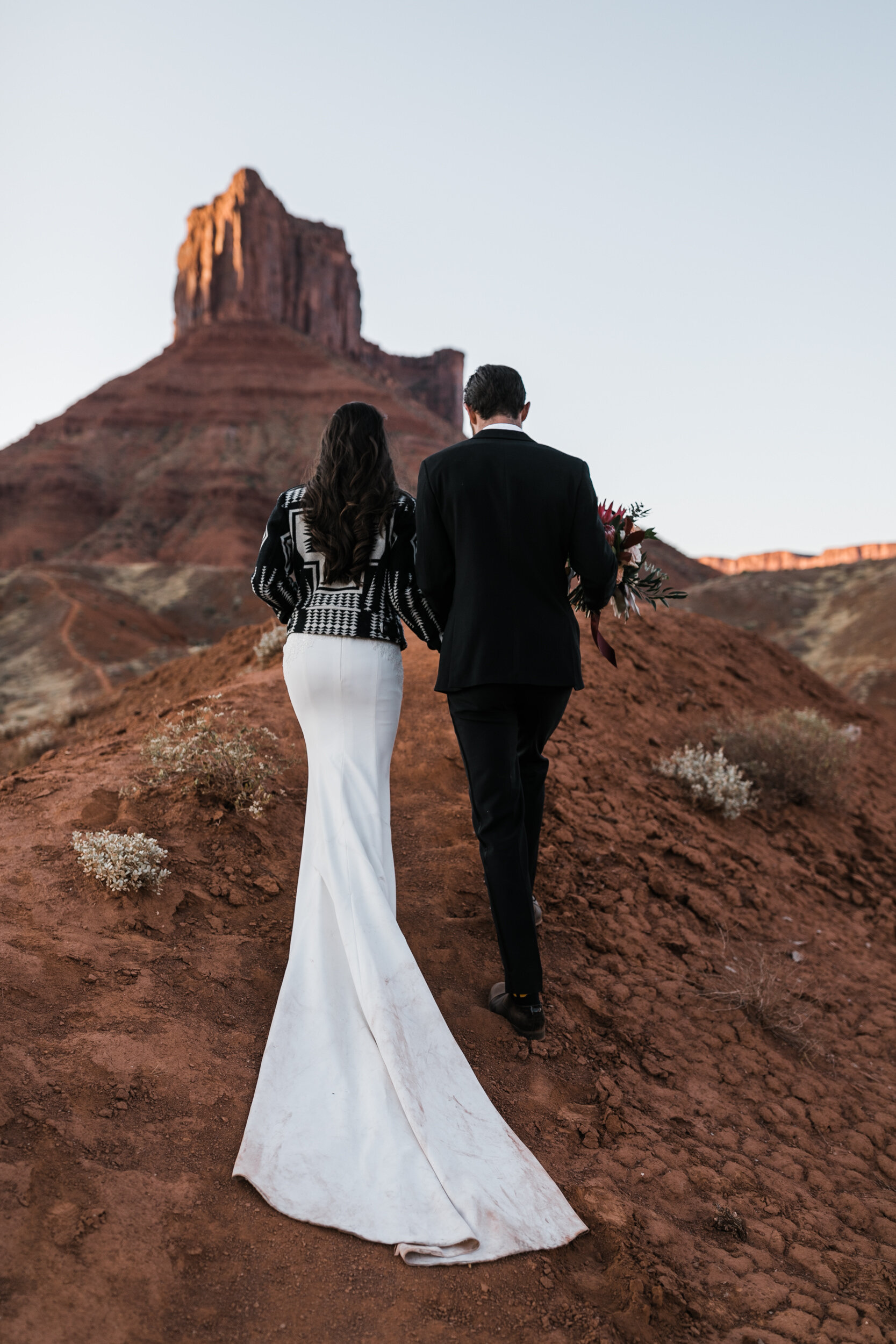 Moab Elopement | wedding with a golden retriever puppy | The Hearnes Adventure Photography