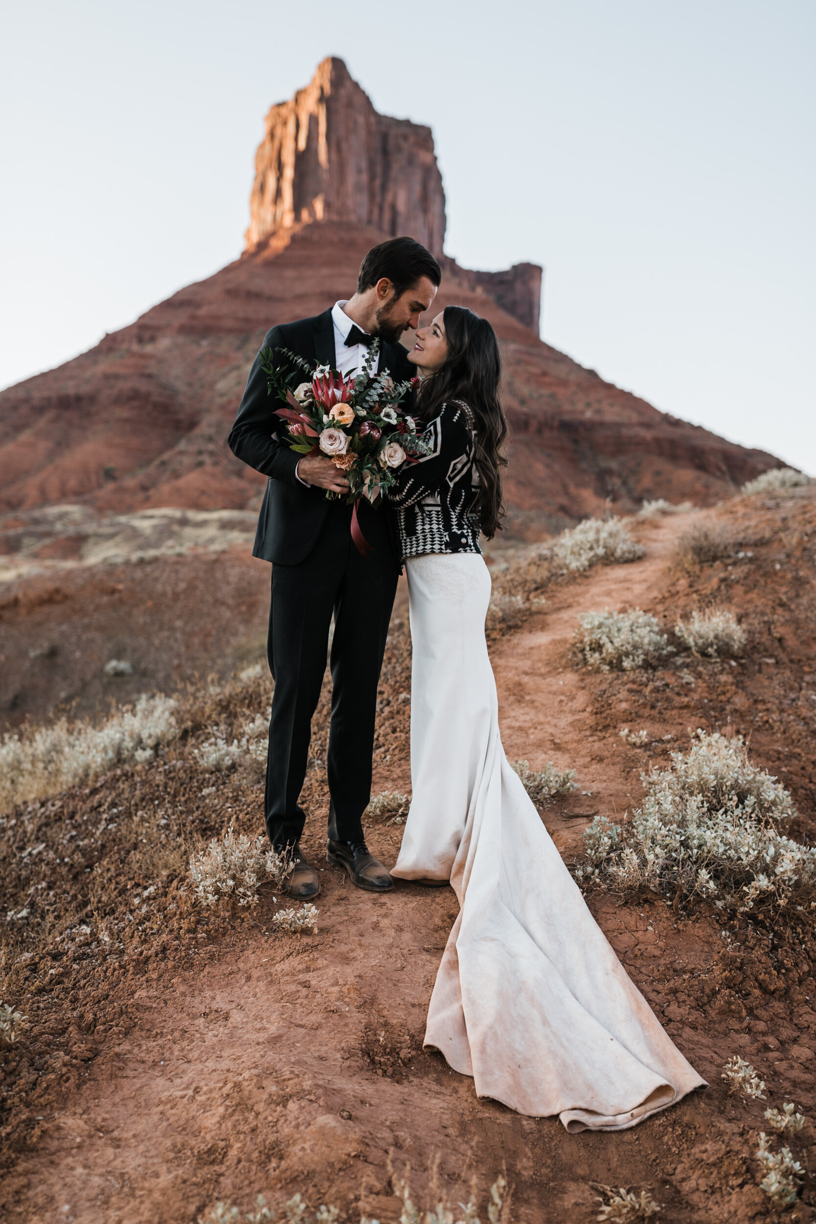 Moab Elopement | wedding with a golden retriever puppy | The Hearnes Adventure Photography