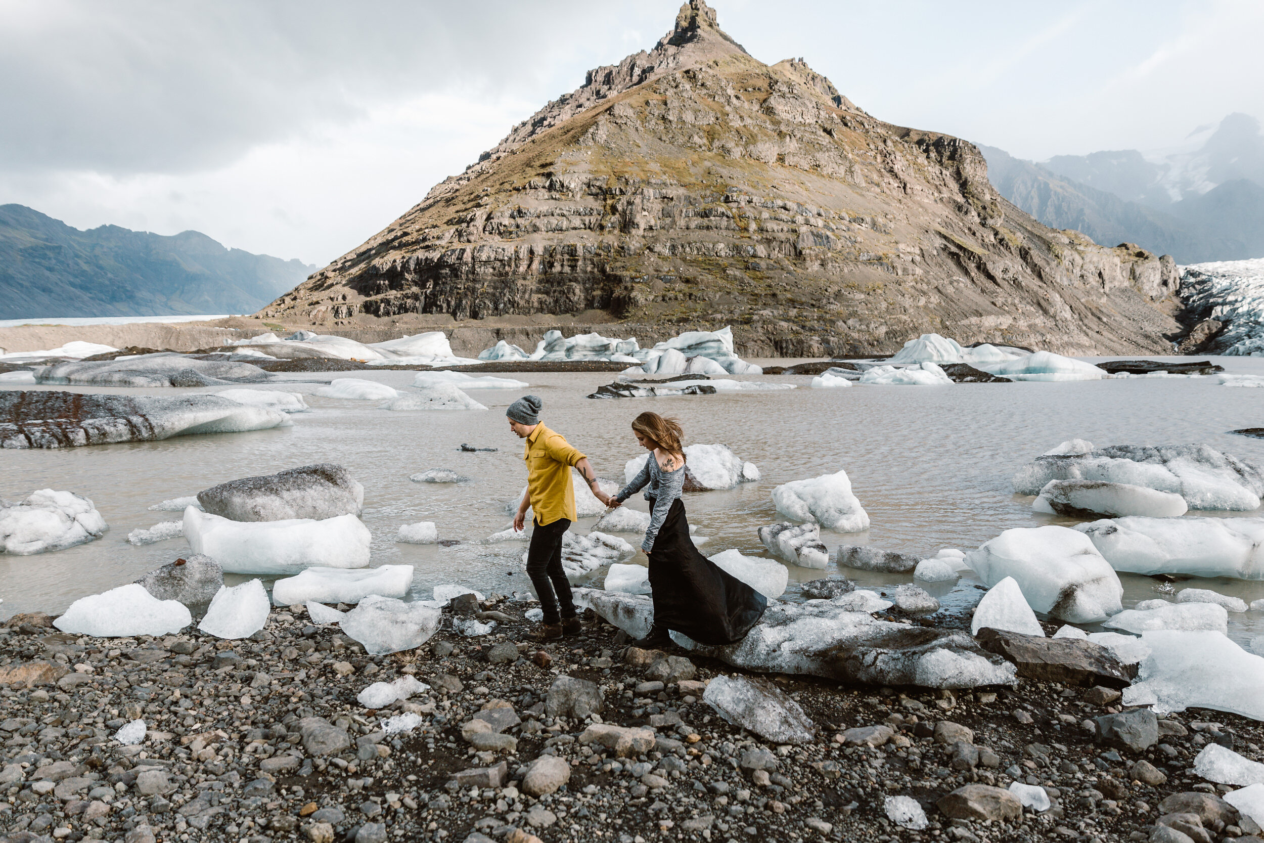 Adventure Session with The Hearnes in Iceland | Exploring a Glacier Lake | Epic Wedding Locations in Iceland