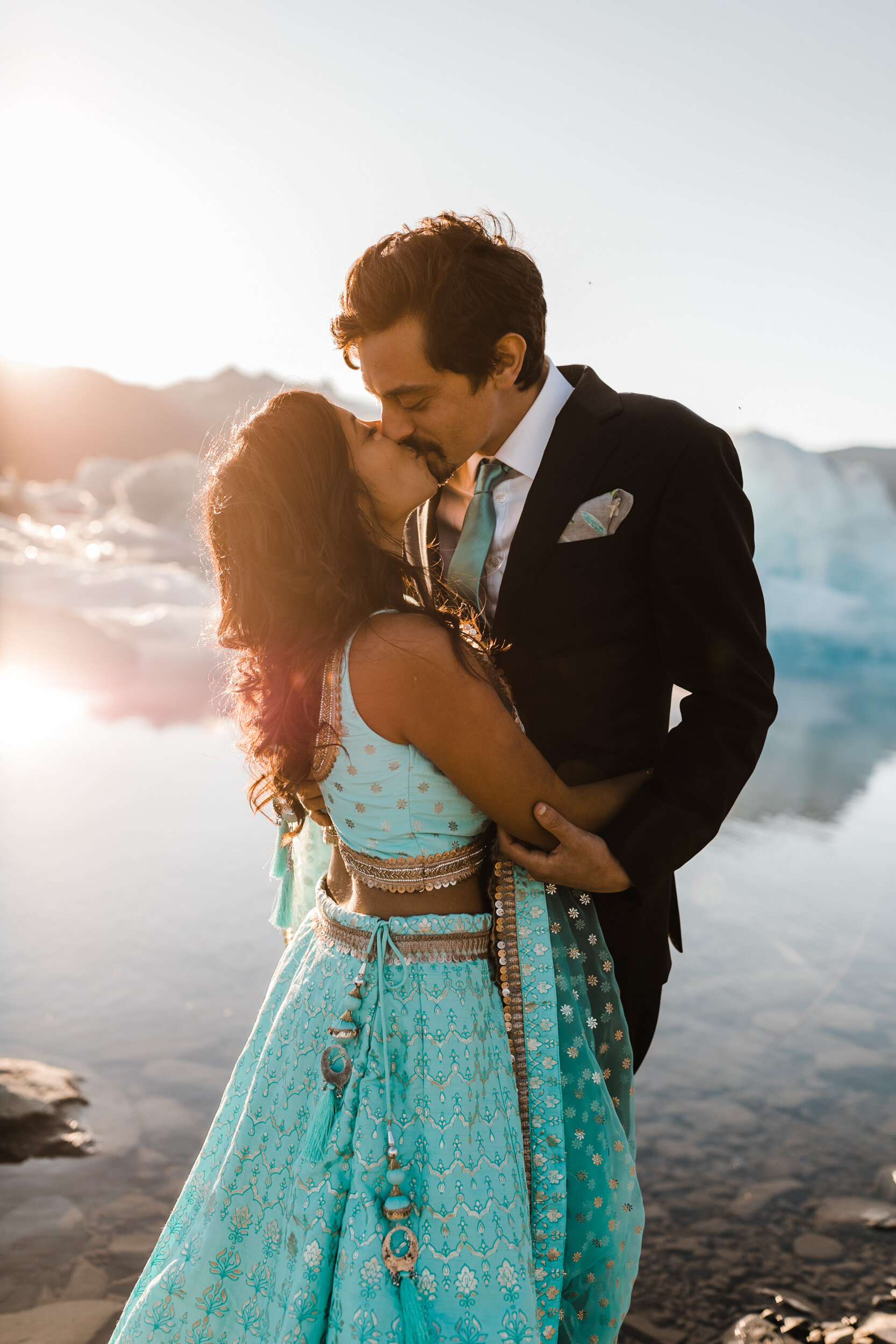 Helicopter Packrafting Elopement in Alaska | Indian Wedding Dress | Adventure Wedding with a dog | The Hearnes