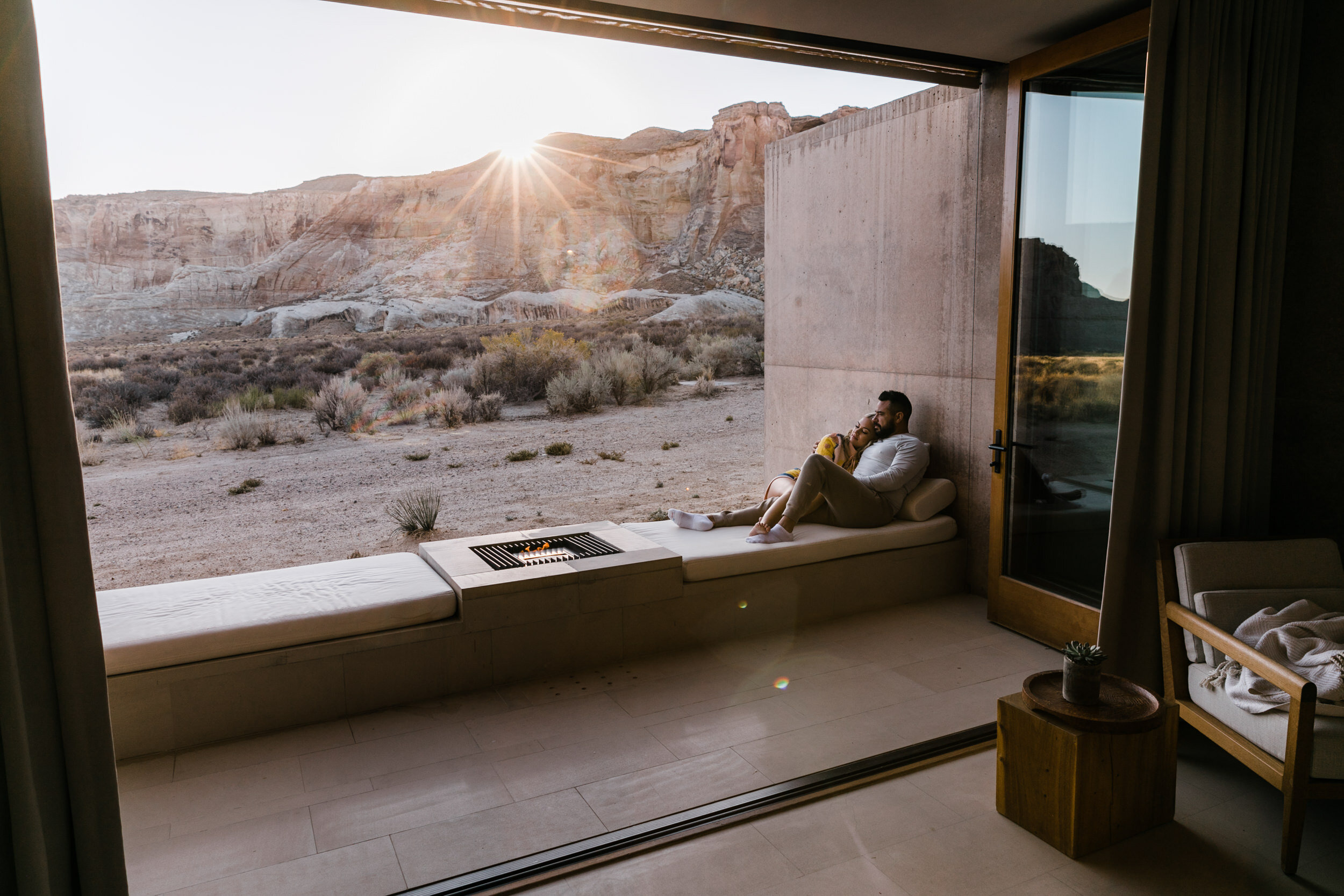 sunrise relaxed elopement session at amangiri | The Hearnes