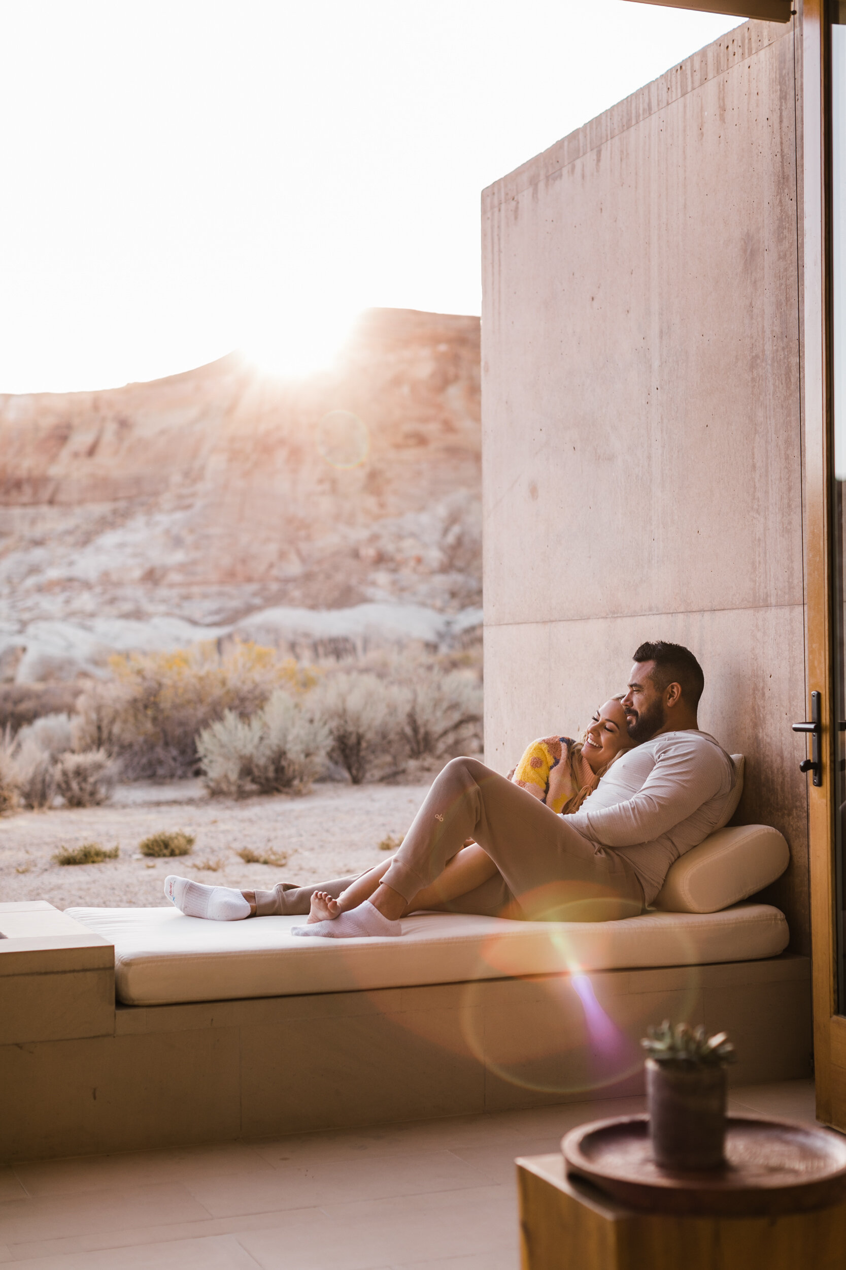 sunrise relaxed elopement session at amangiri | The Hearnes