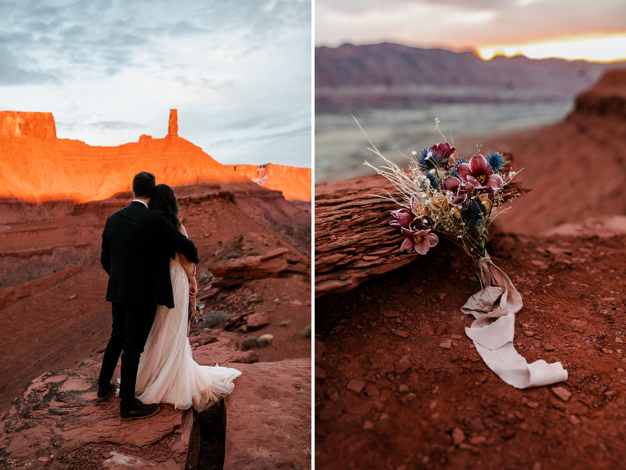 Moab Utah Elopement | Adventurous Small Wedding in Desert at Sunset | The Hearnes Photography