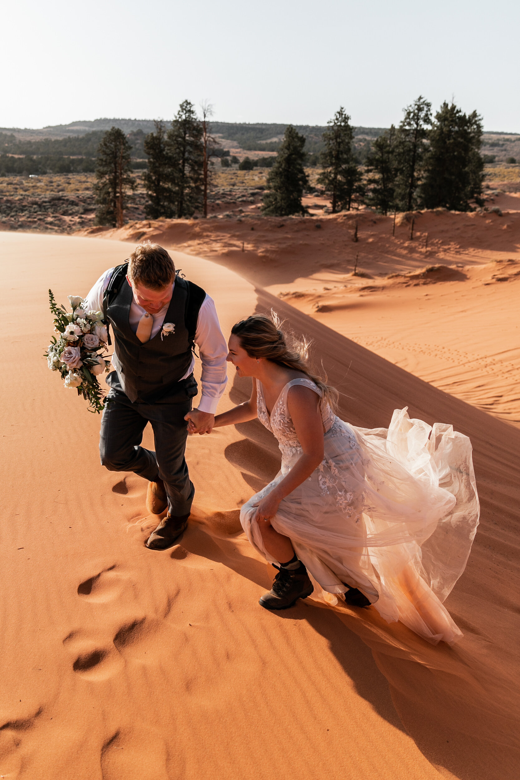 Intimate Elopement | Red Sand Dunes and Desert Landscape Wedding in Utah | The Hearnes Photography