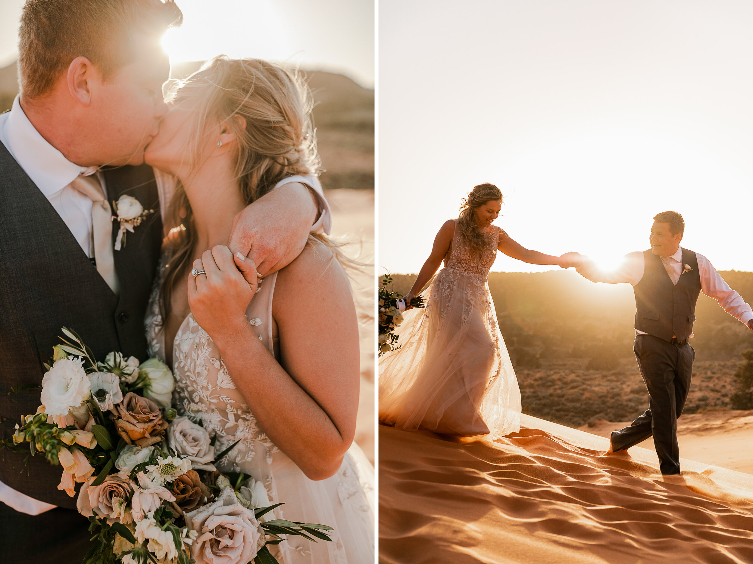Intimate Elopement | Red Sand Dunes and Desert Landscape in Utah | The Hearnes Photography