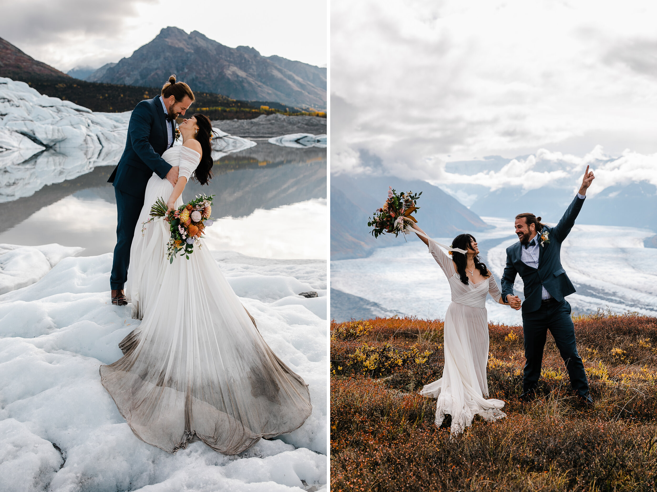 Intimate Alaska Elopement | Fall Colors and Glacier | The Hearnes Photography
