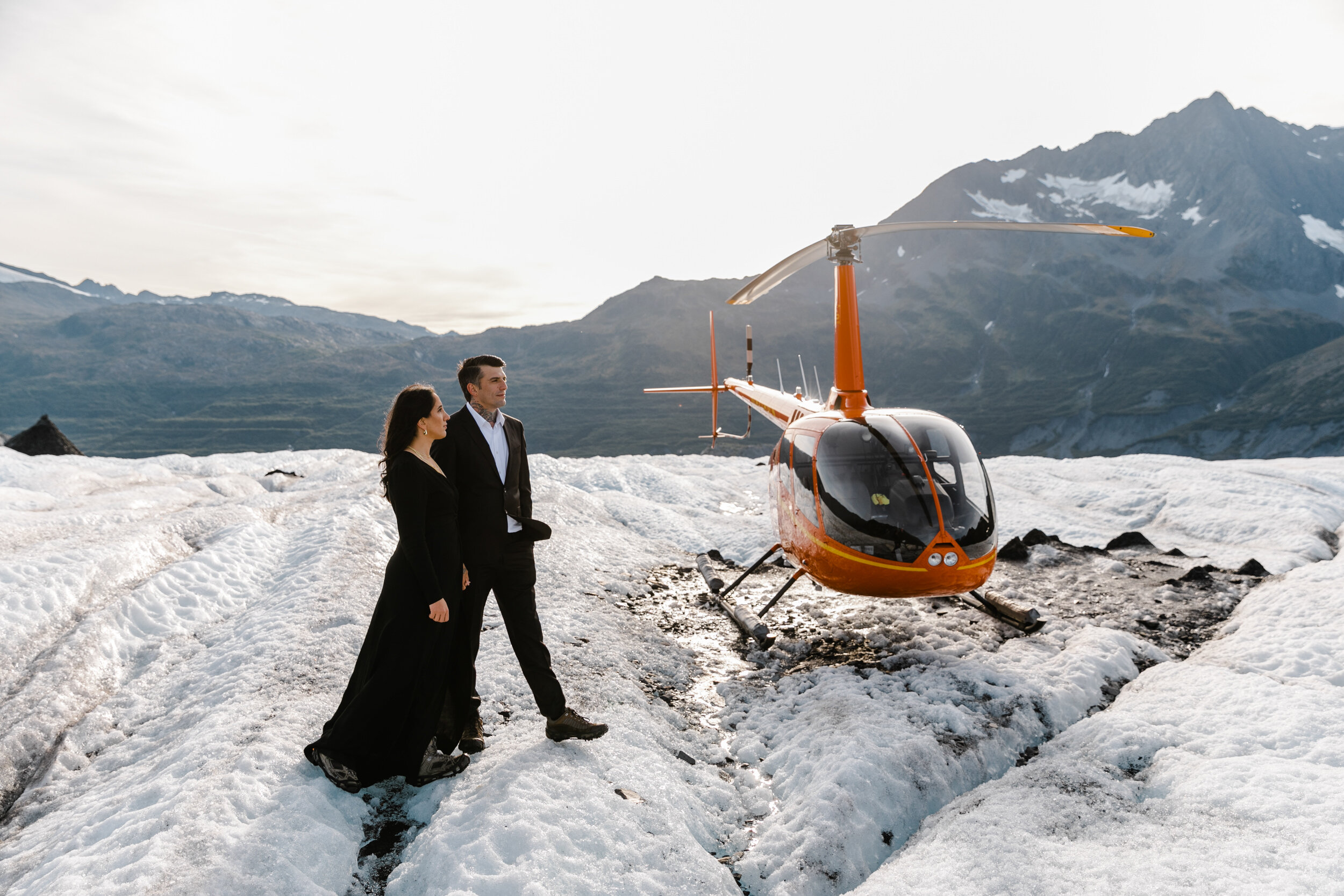 Alaska Adventure Session | Glacier by Helicopter | The Hearnes Photography