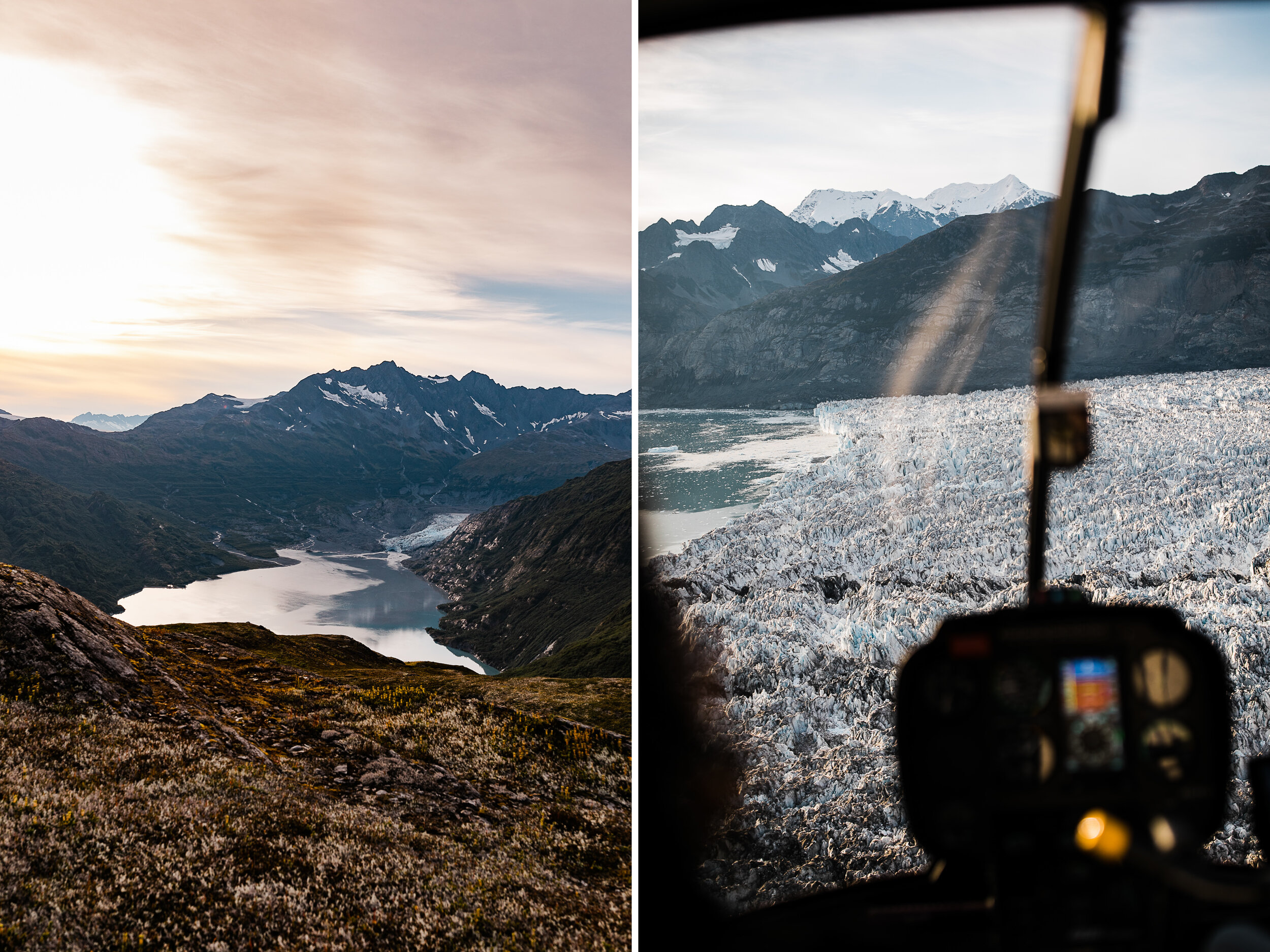 Alaska Engagement | Helicopter Exploration of Glacier and Bay | The Hearnes Photography