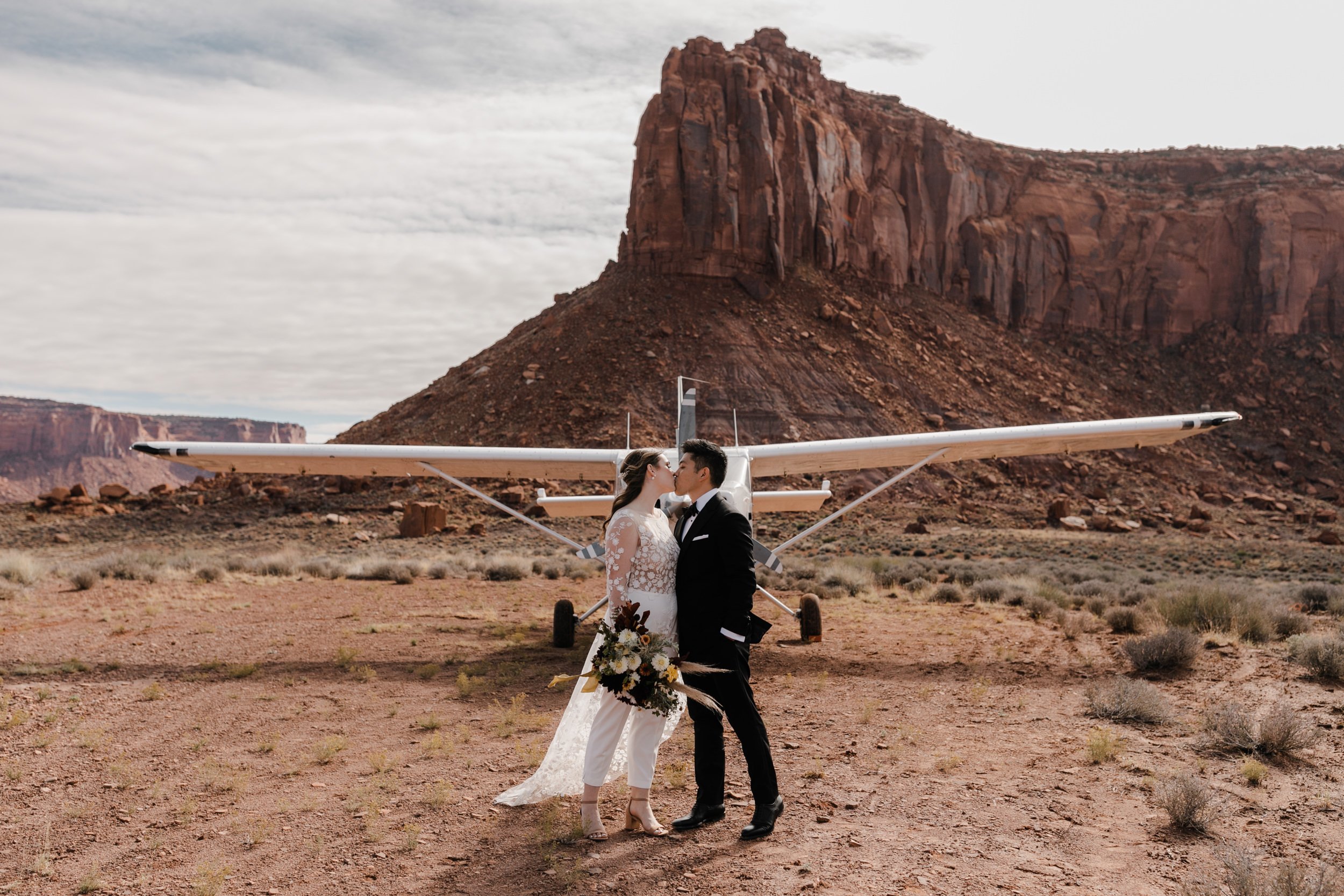 Backcountry Airplane Flight Tour Wedding in Moab, Utah | The Hearnes Adventure Photography