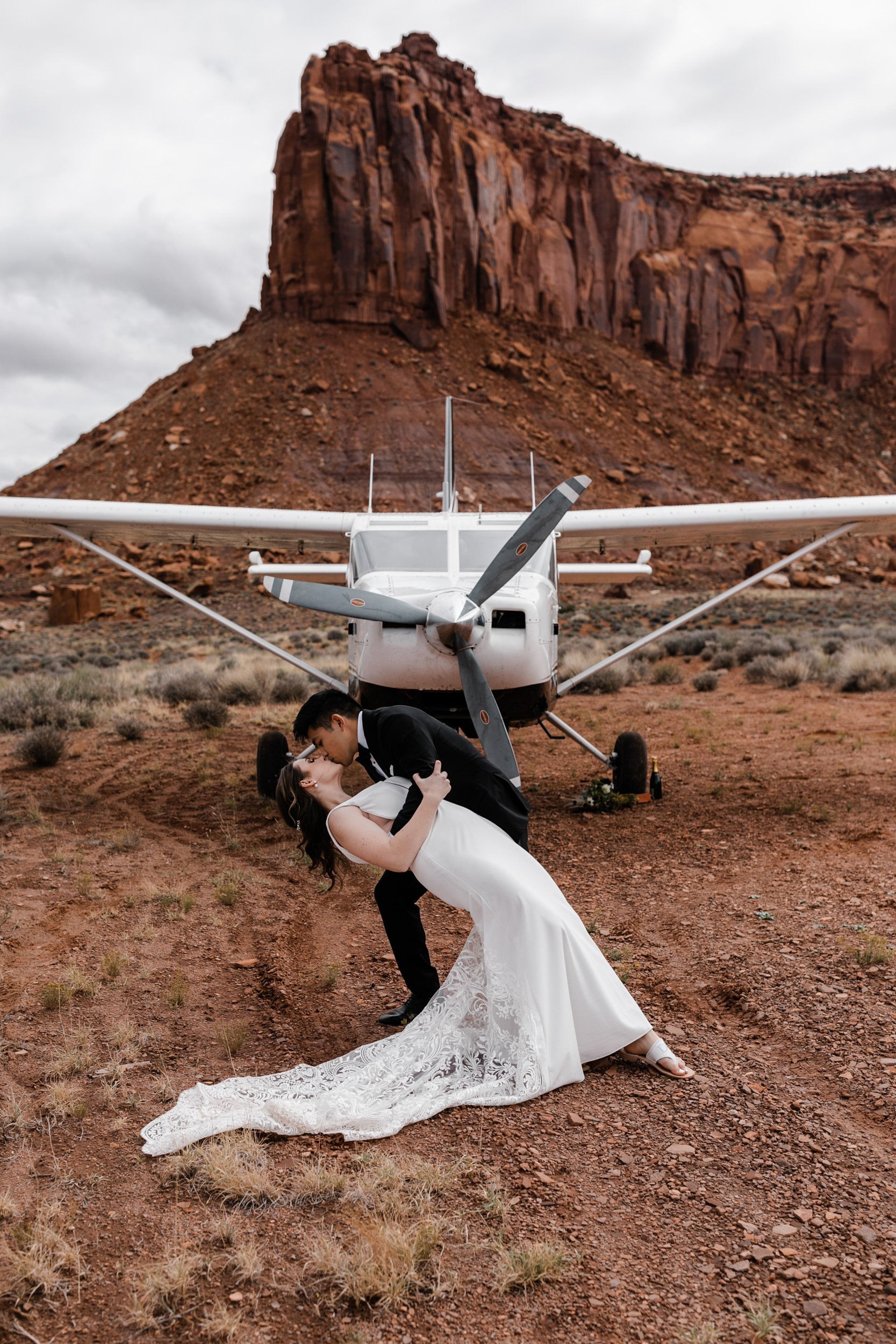 Backcountry Airplane Flight Tour Wedding in Moab, Utah | The Hearnes Adventure Photography