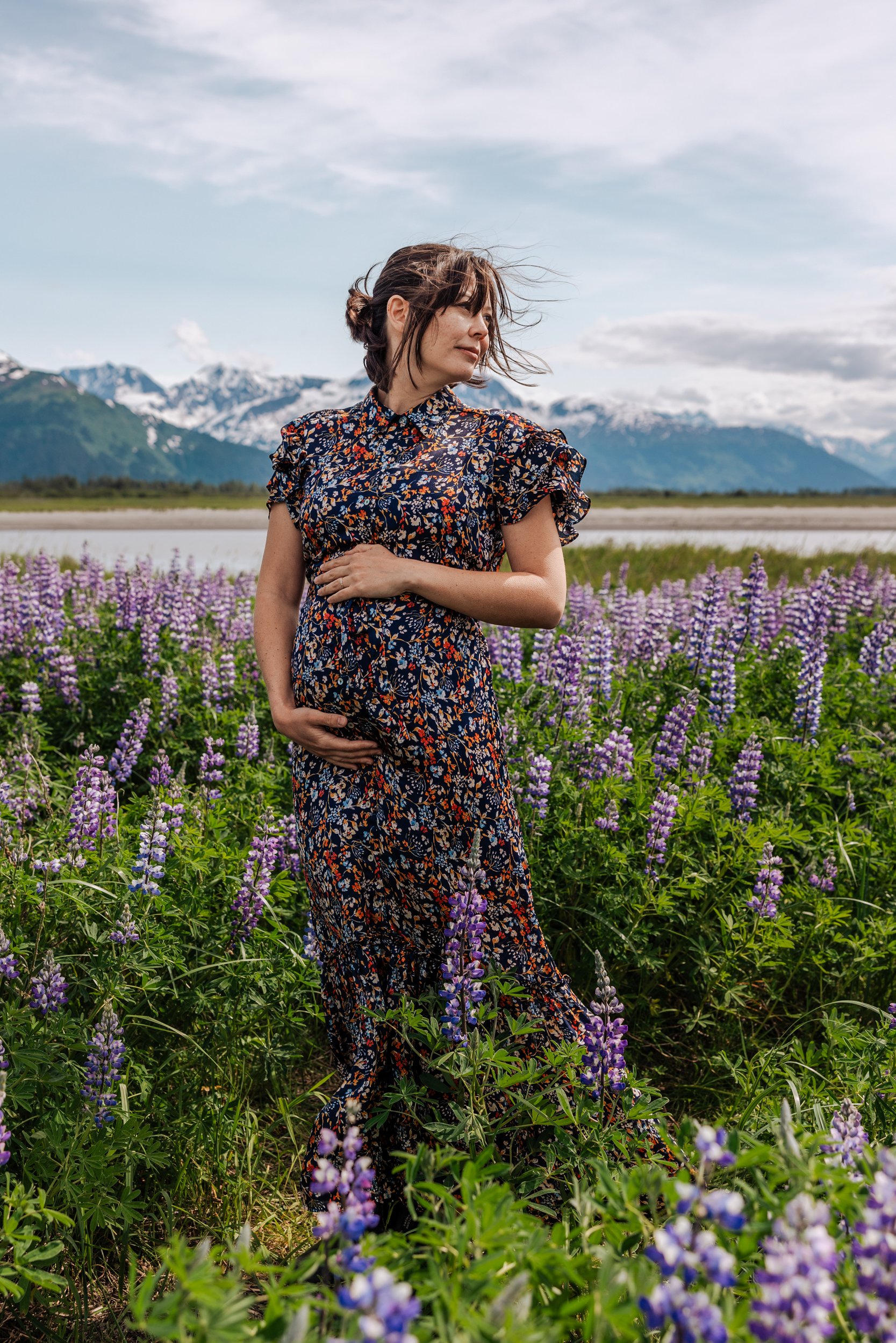 Alaska Lupine Maternity Photos  | The Hearnes Adventure Weddings