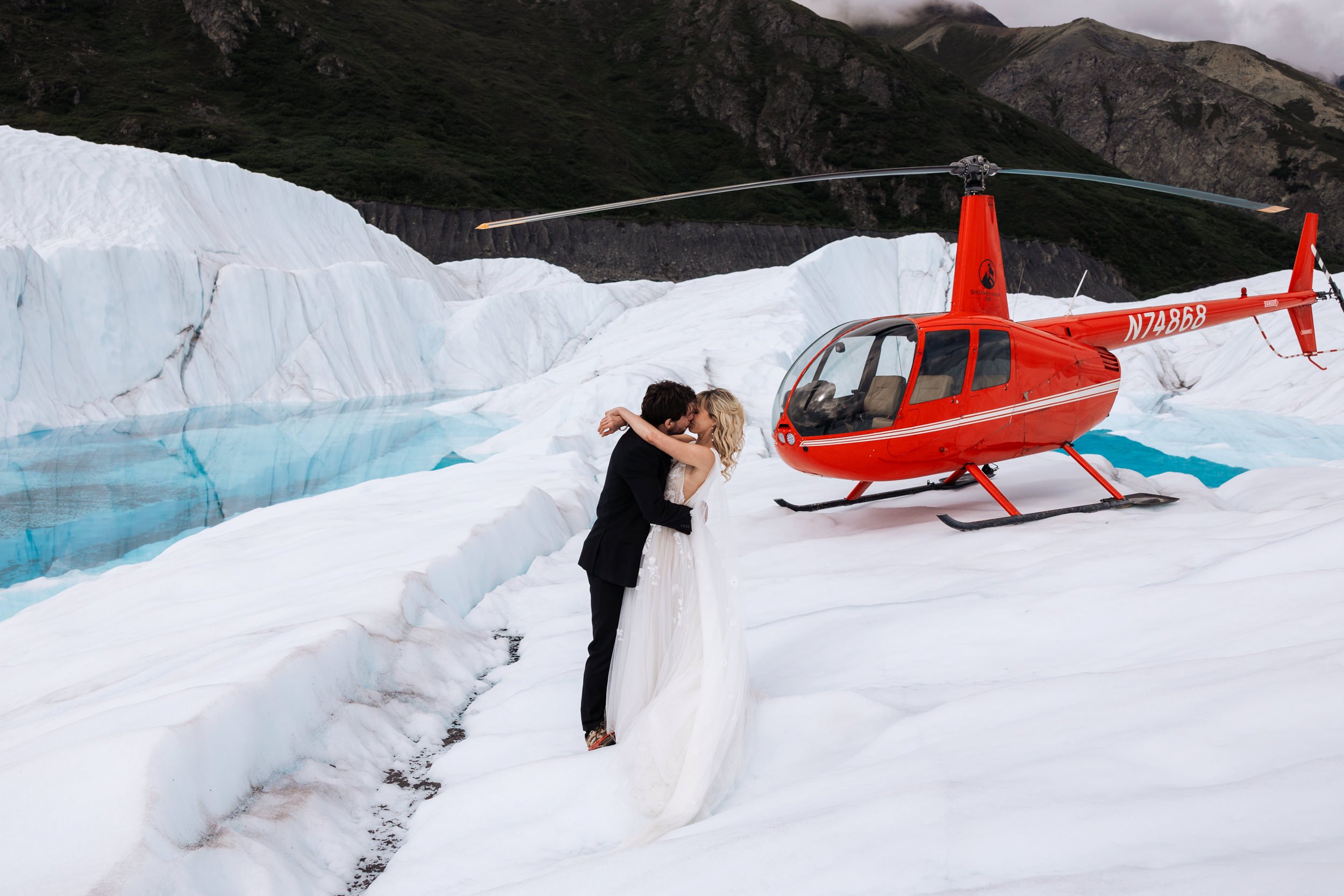 Helicopter Elopements in Alaska | The Hearnes Adventure Weddings