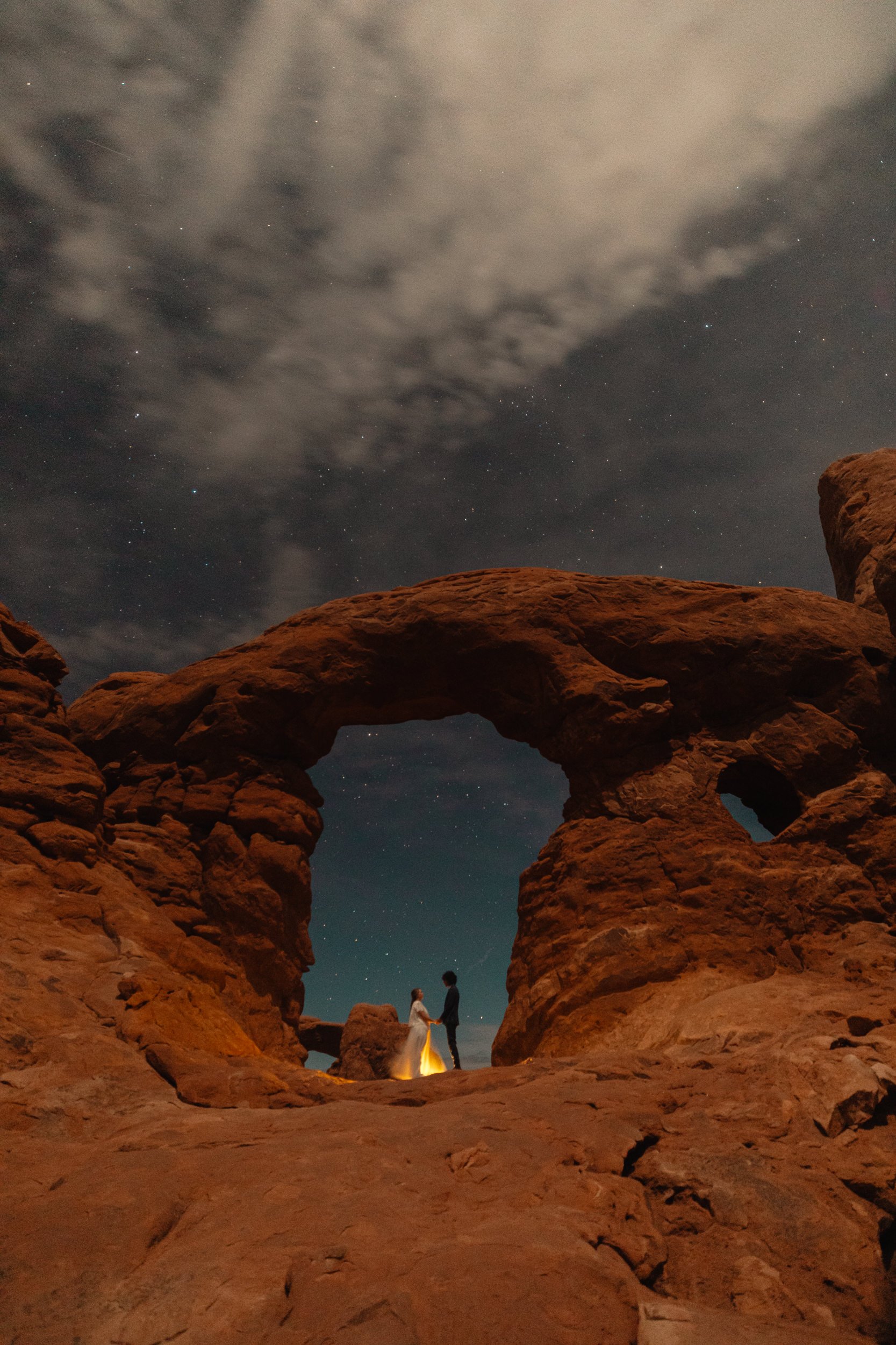 Arches National Park Elopement | Night Photography | The Hearnes Adventure Photography