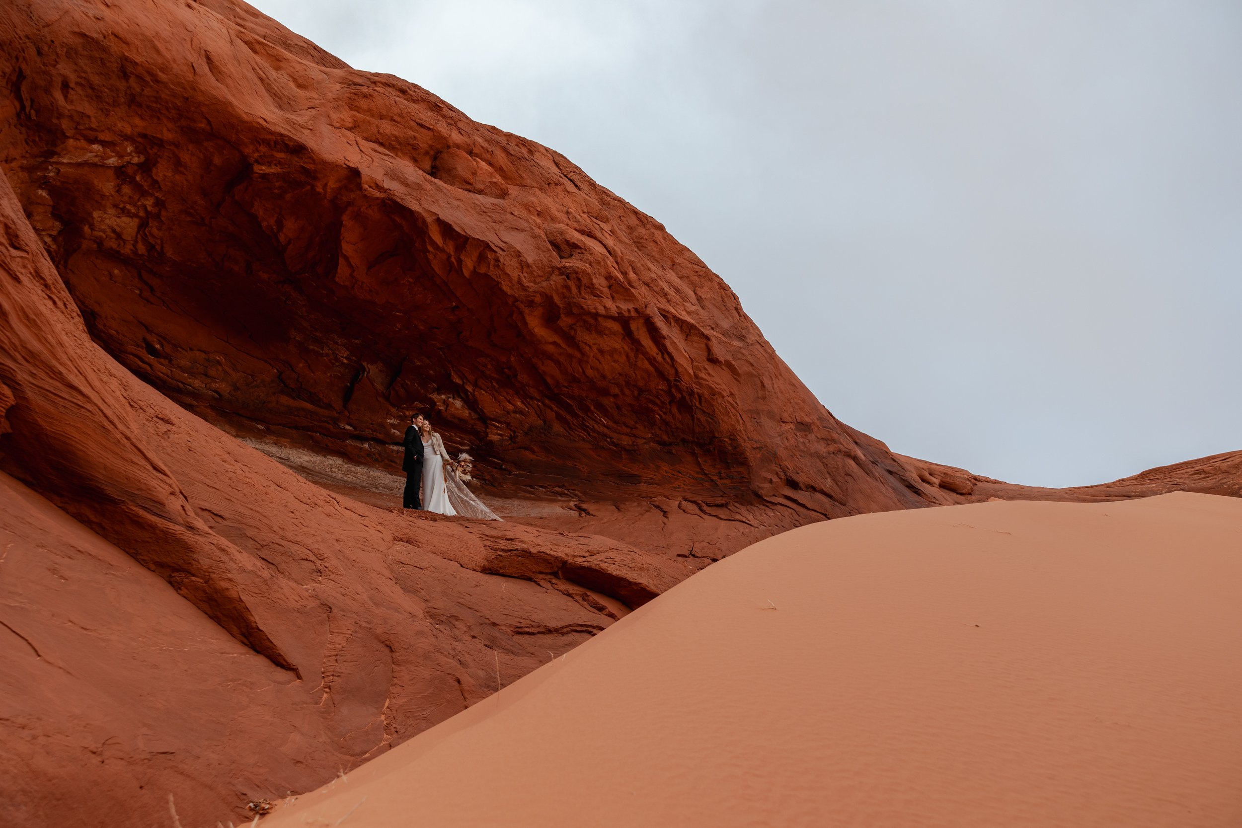 Sand Dune Elopement Vow Renewal in Moab, Utah | Rue de Seine desert rose veil