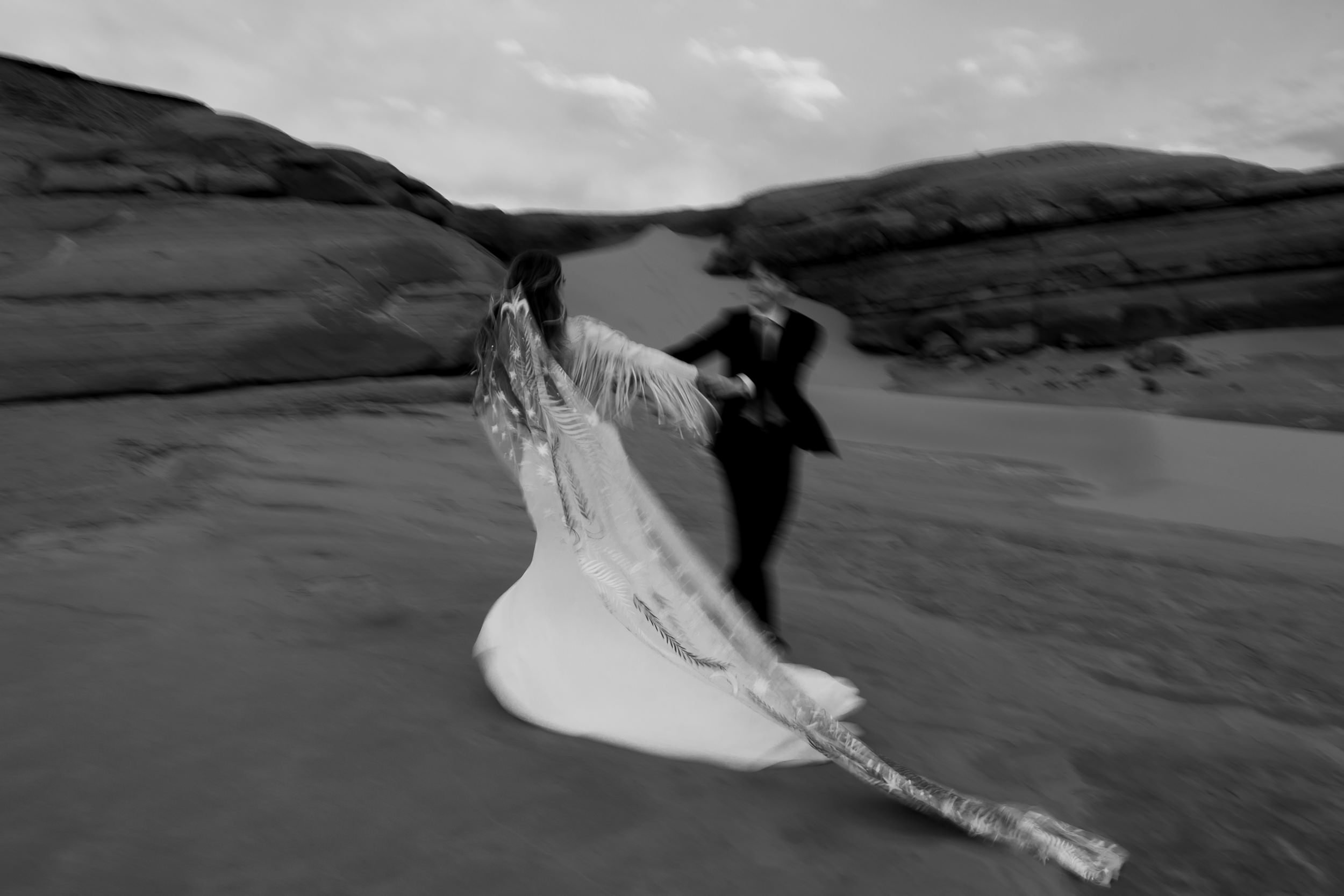 Sand Dune Elopement Vow Renewal in Moab, Utah | Rue de Seine desert rose veil
