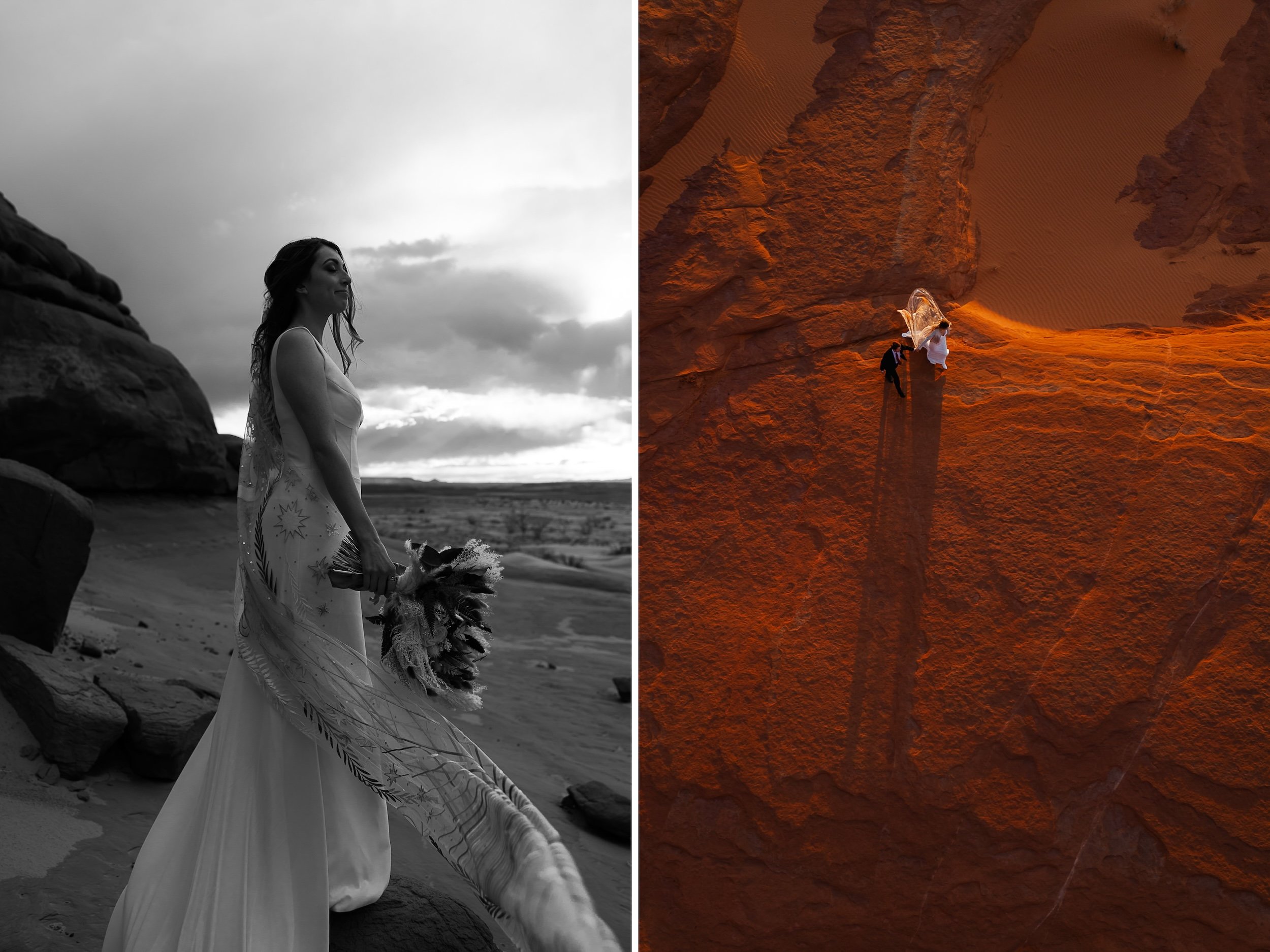 Sand Dune Elopement Vow Renewal in Moab, Utah | Rue de Seine desert rose veil