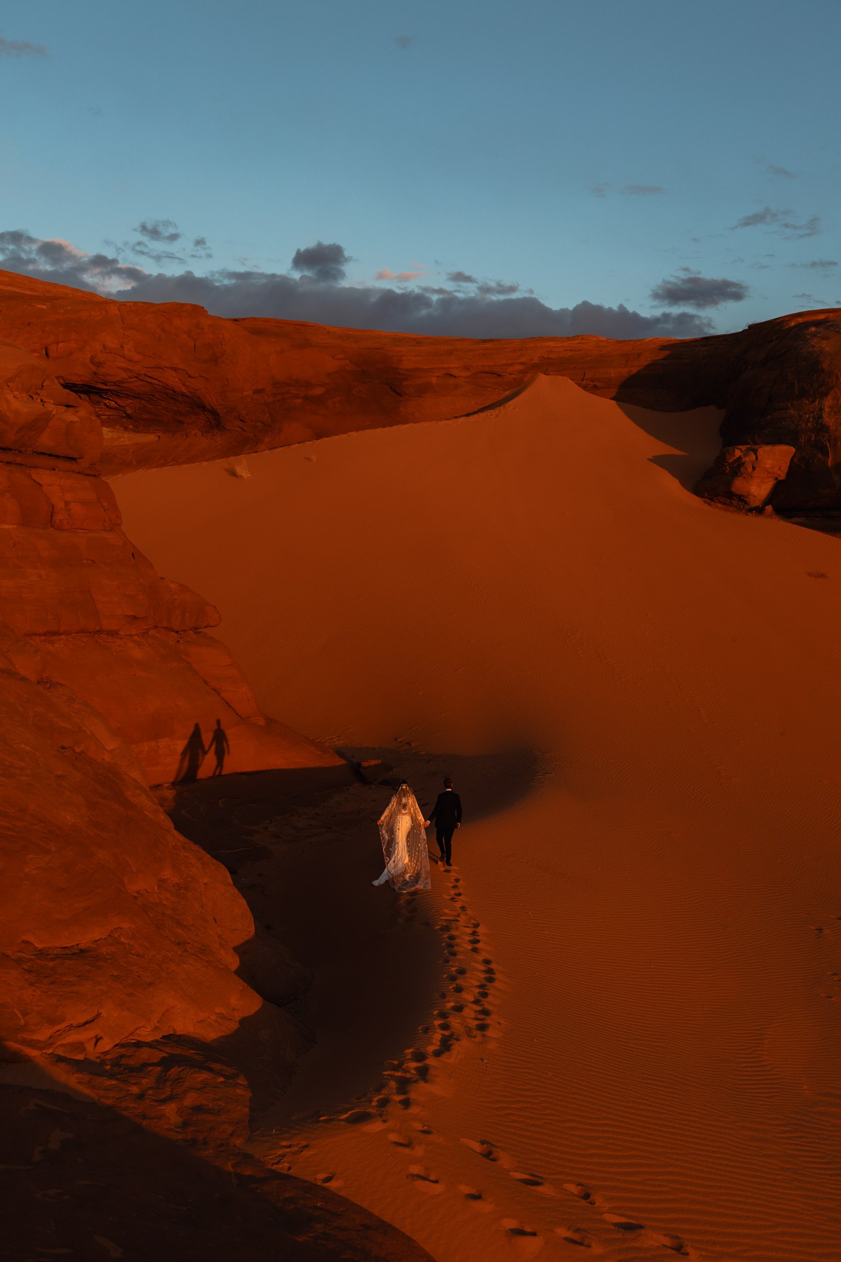 Sand Dune Elopement Vow Renewal in Moab, Utah | Rue de Seine desert rose veil