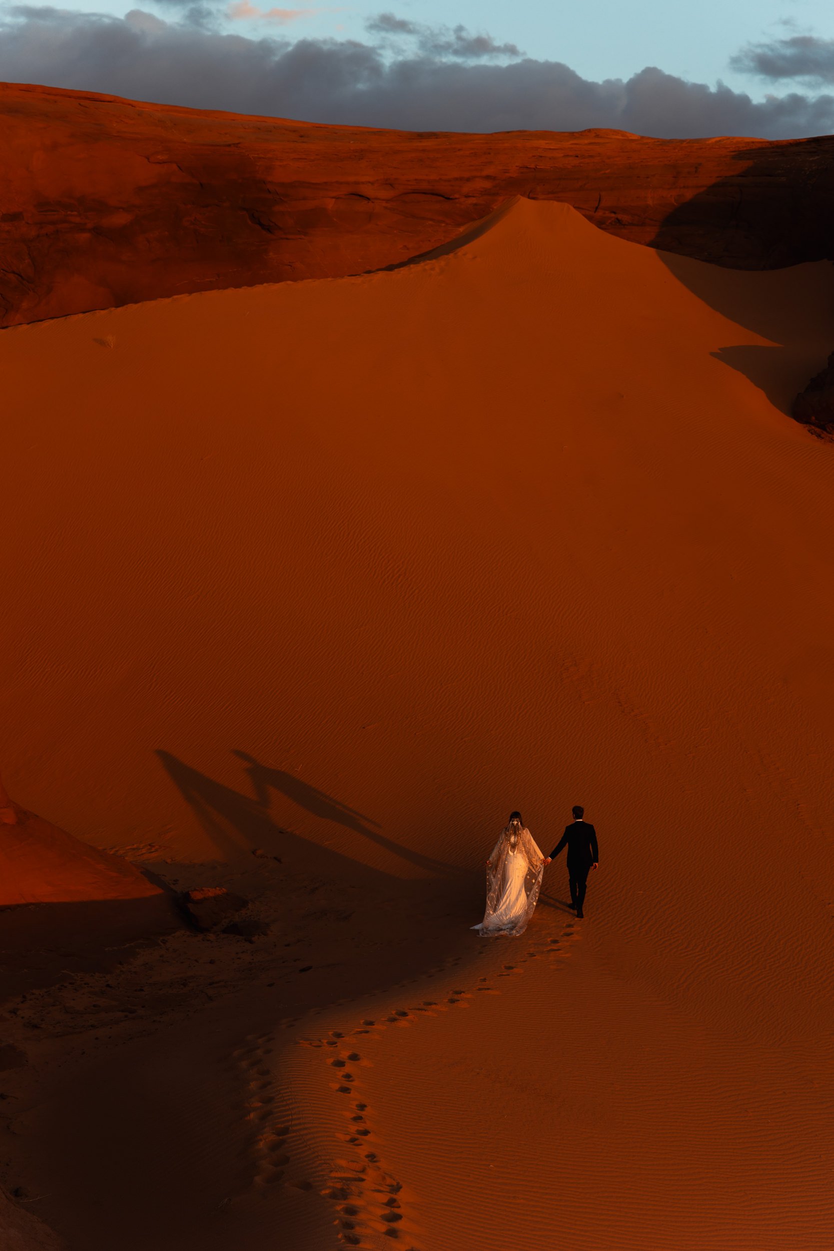 Sand Dune Elopement Vow Renewal in Moab, Utah | Rue de Seine desert rose veil