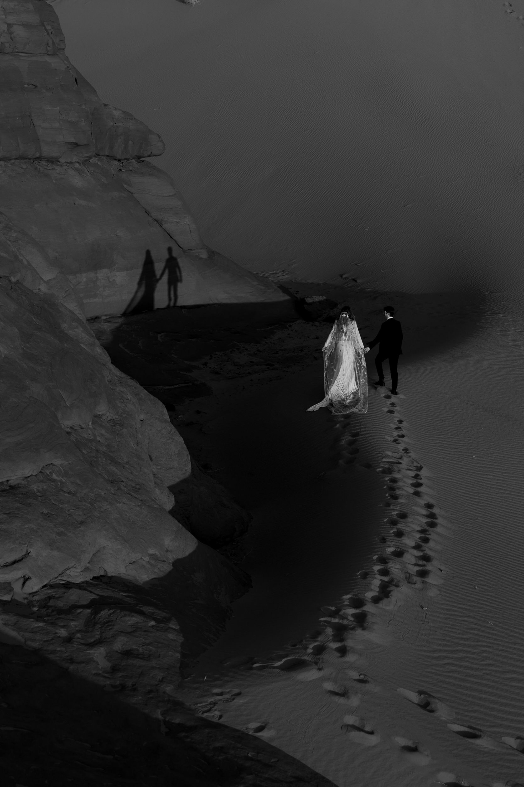 Sand Dune Elopement Vow Renewal in Moab, Utah | Rue de Seine desert rose veil
