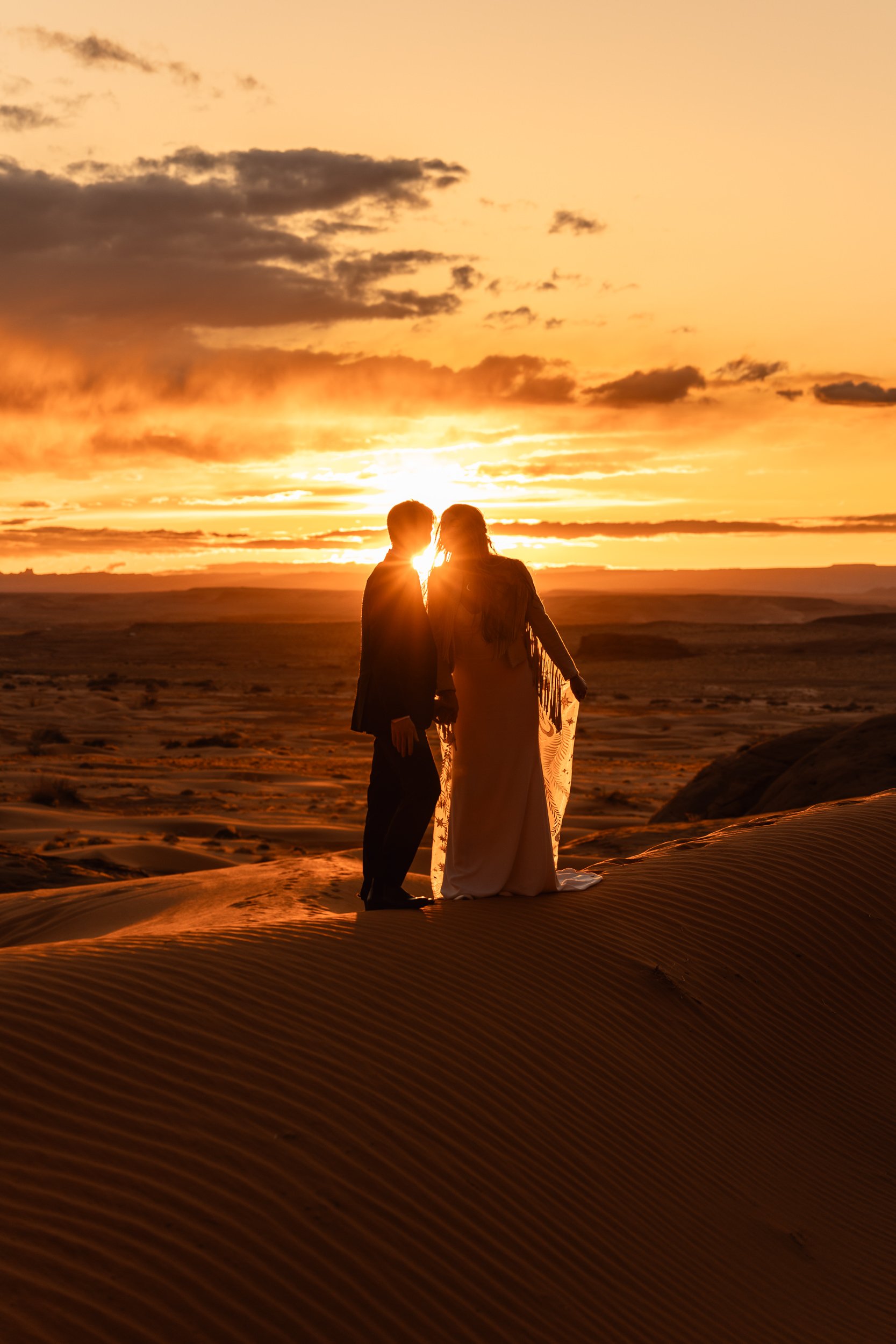 Sand Dune Elopement Vow Renewal in Moab, Utah | Rue de Seine desert rose veil