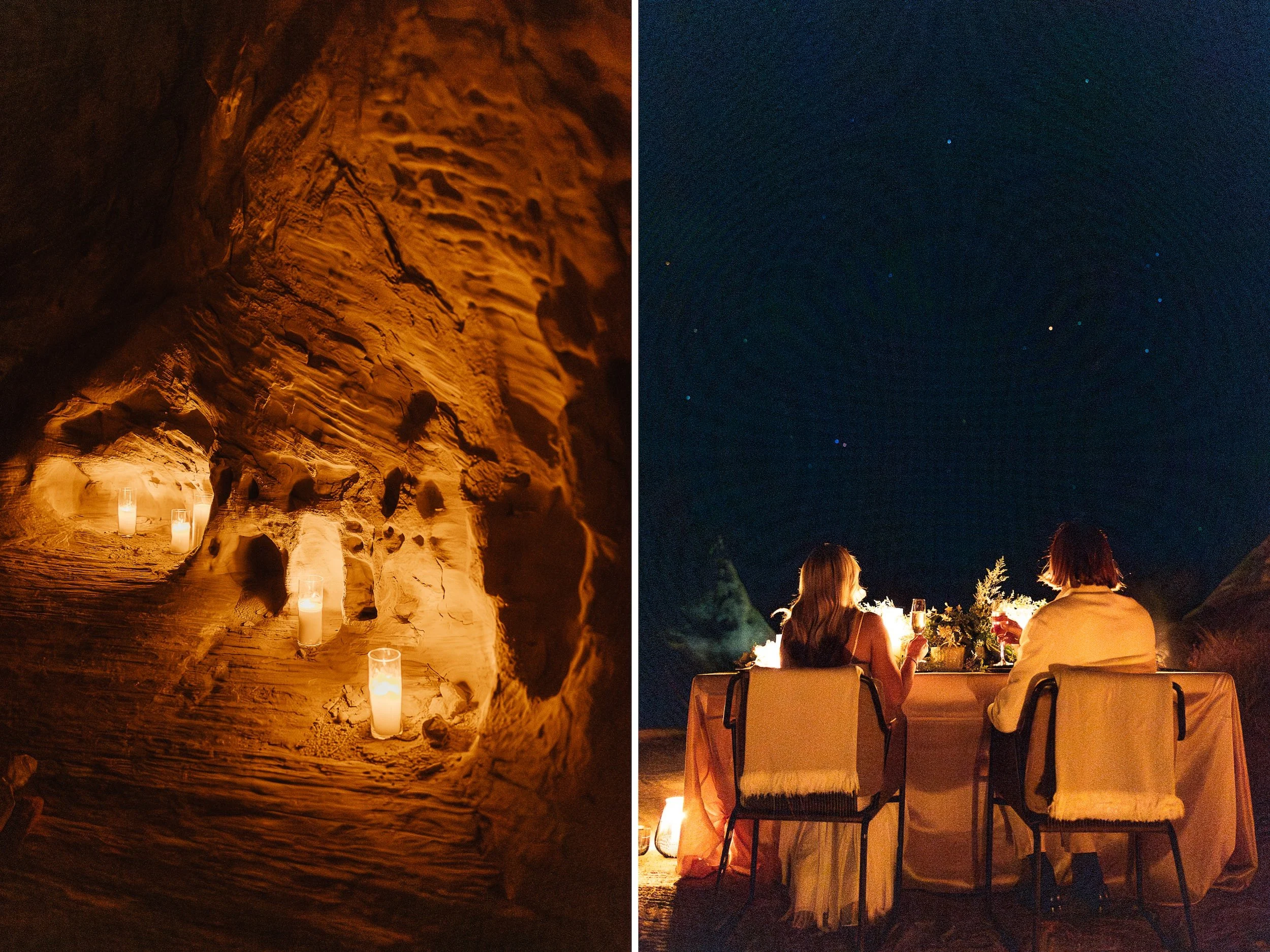 Amangiri private candle lit dinner under the stars | Amangiri preferred photographer The Hearnes