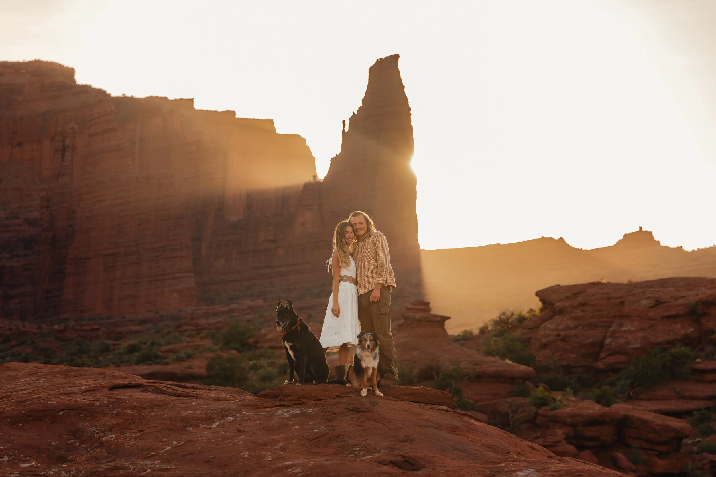Rachel Harris @sunnrayy + Tanner Price @tanner.price_ engaged in Moab, Utah | sunrise surprise proposal with The Hearnes