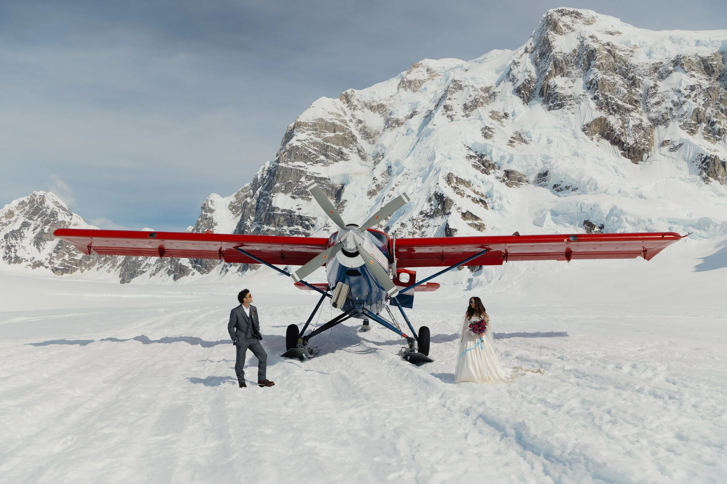 Mt. Denali Basecamp fly-in wedding in Alaska | The Hearnes Adventure Photography