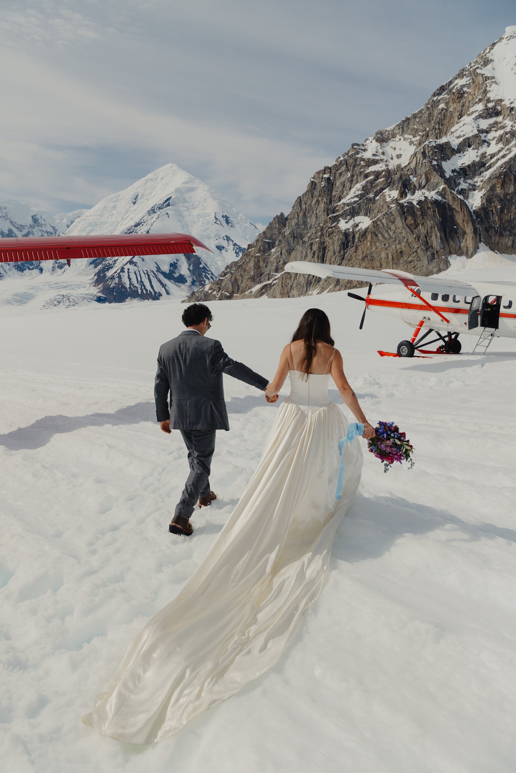 Mt. Denali Basecamp fly-in wedding in Alaska | The Hearnes Adventure Photography