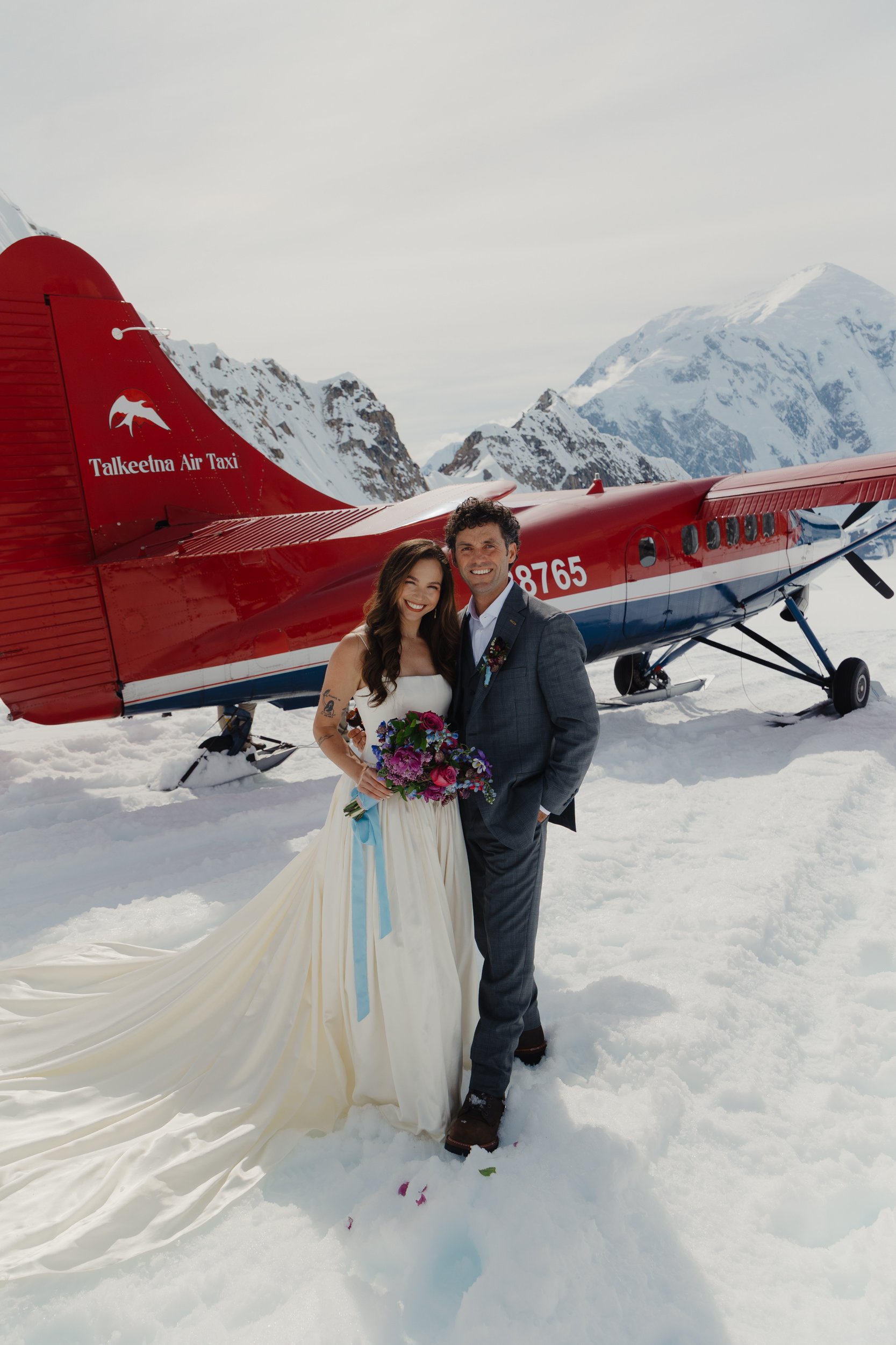Mt. Denali Basecamp fly-in wedding in Alaska | The Hearnes Adventure Photography