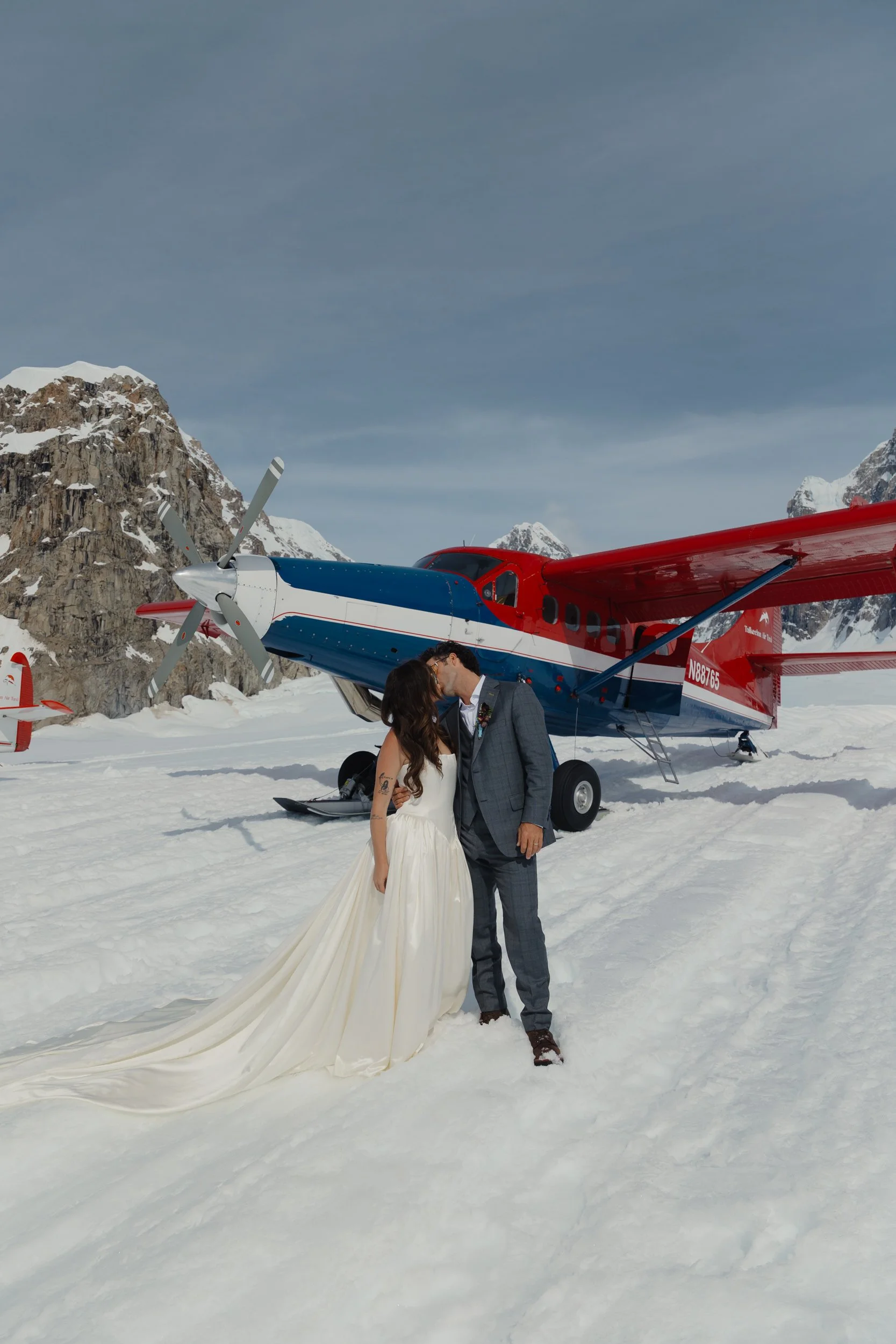 Mt. Denali Basecamp fly-in wedding in Alaska | The Hearnes Adventure Photography