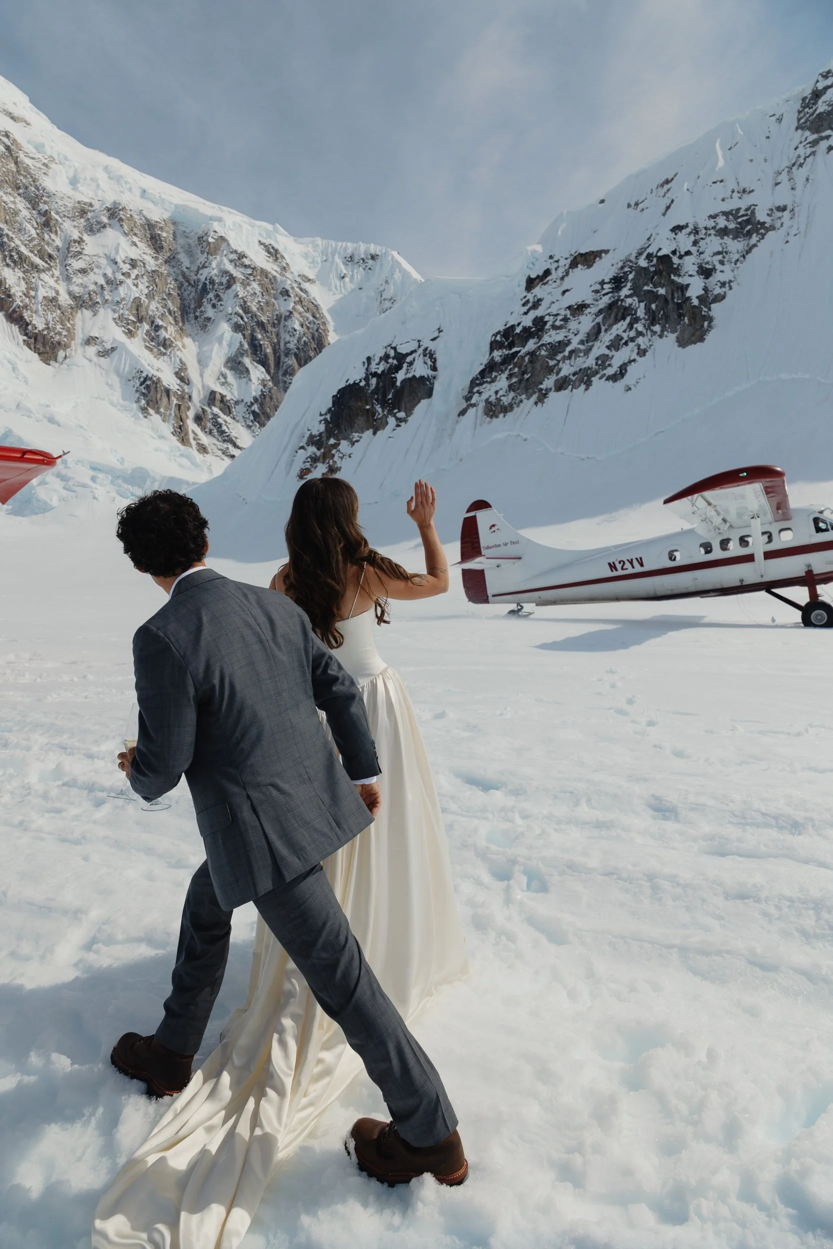 Mt. Denali Basecamp fly-in wedding in Alaska | The Hearnes Adventure Photography
